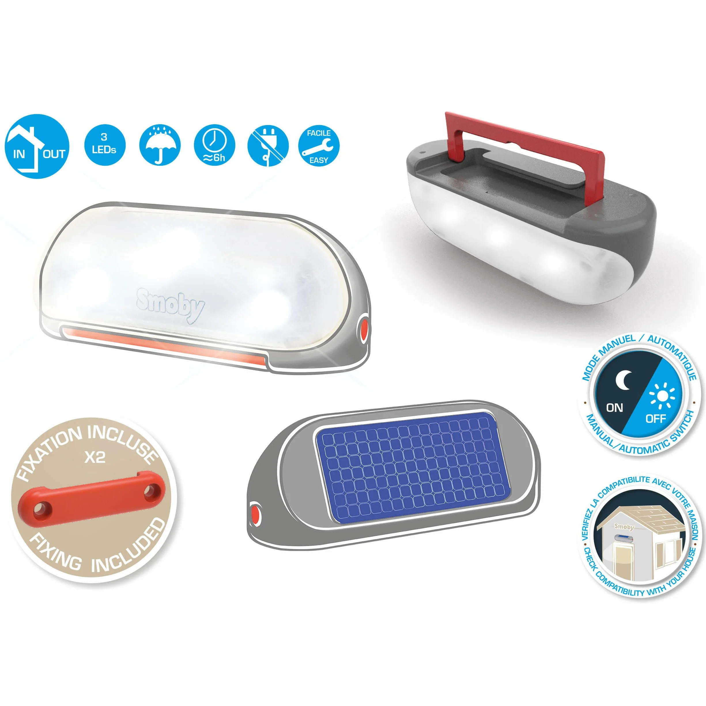 Smoby Lampada Solare Portatile, 2+ Anni, Plastica