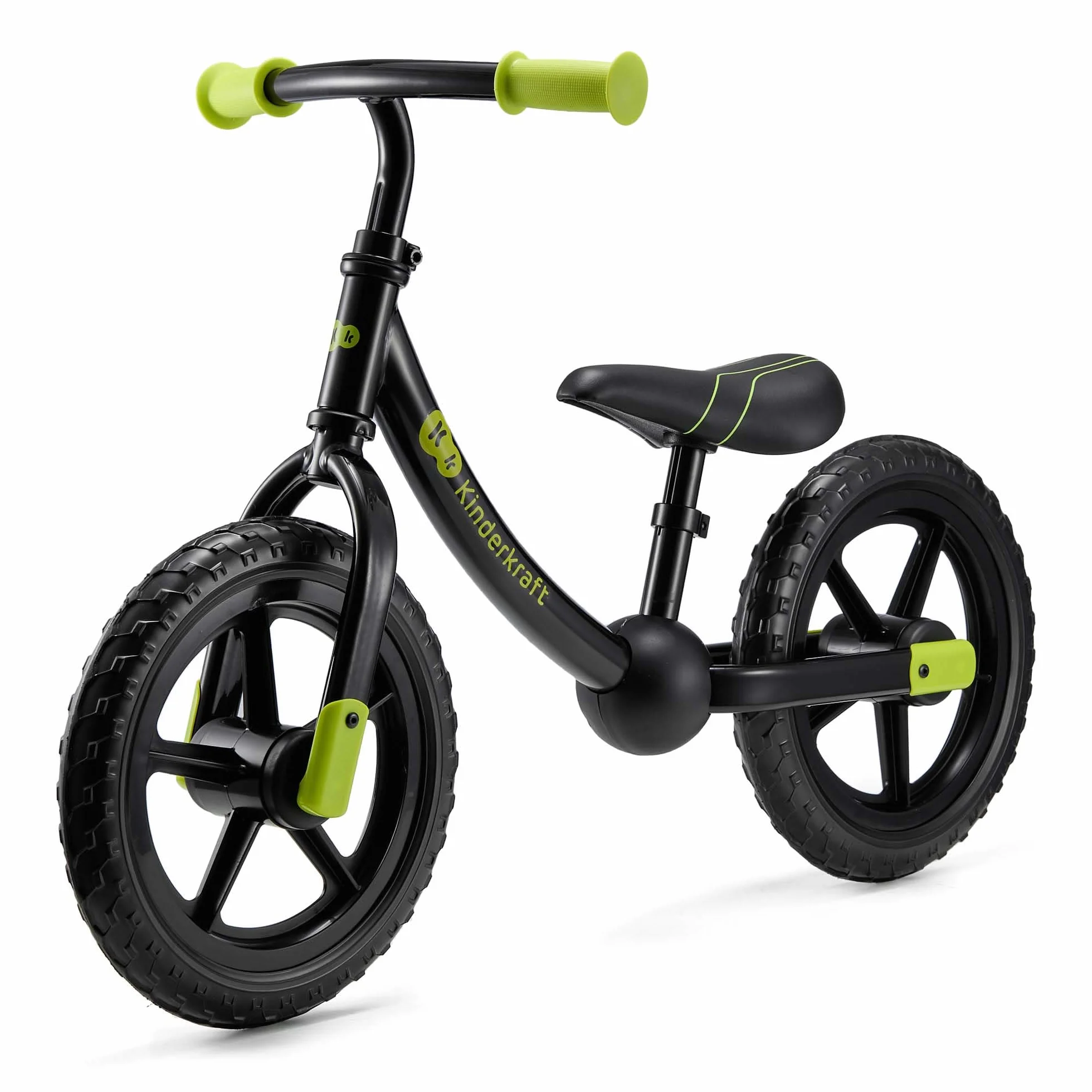 Kinderkraft 2WAY NEXT OFF ROAD Bicicletta fino a 35 kg, bicicletta per bambini, ruote da 12 pollici, sella e manubrio regolabili in altezza, facile da montare, impugnatura in gomma, nero