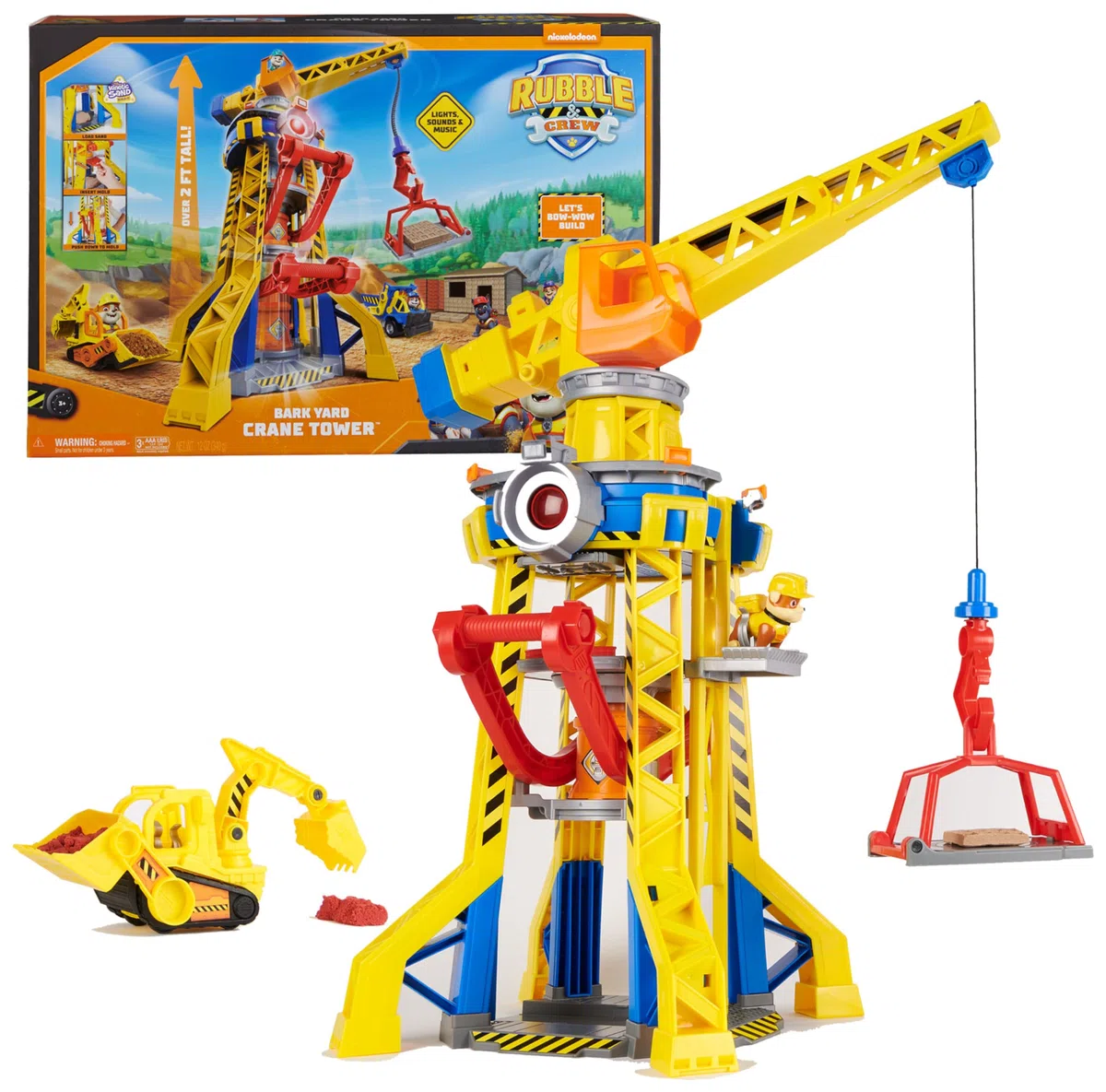 Rubble & Crew, Torre del Cantiere Generale, Set di Gioco con Personaggio di Rubble, Luci e Suoni, Bulldozer Giocattolo e Sabbia Inclusi, Giocattoli per Bambini e Bambine, 3+ Anni