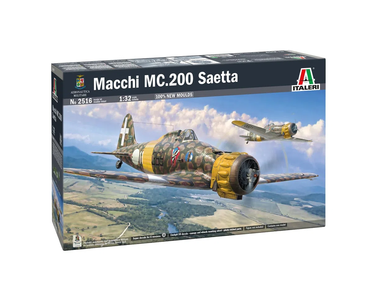 Italeri 2516 Macchi MC.200 Saetta, scala 1:32, Plastic Model Kit/Modello in plastica da montare