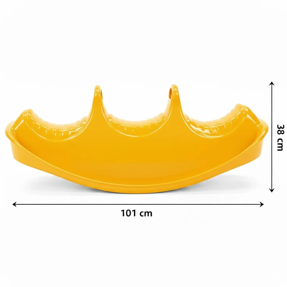 Dantoy - Dondolo Bambini 3 Persone e Altalena - Giocattoli Bambino 1 Anno - Giochi da Esterno per Bambini - Regalo Bimba 1 Anno - Cane Felice Giallo - Plastica Resistente - Prodotto In Danimarca