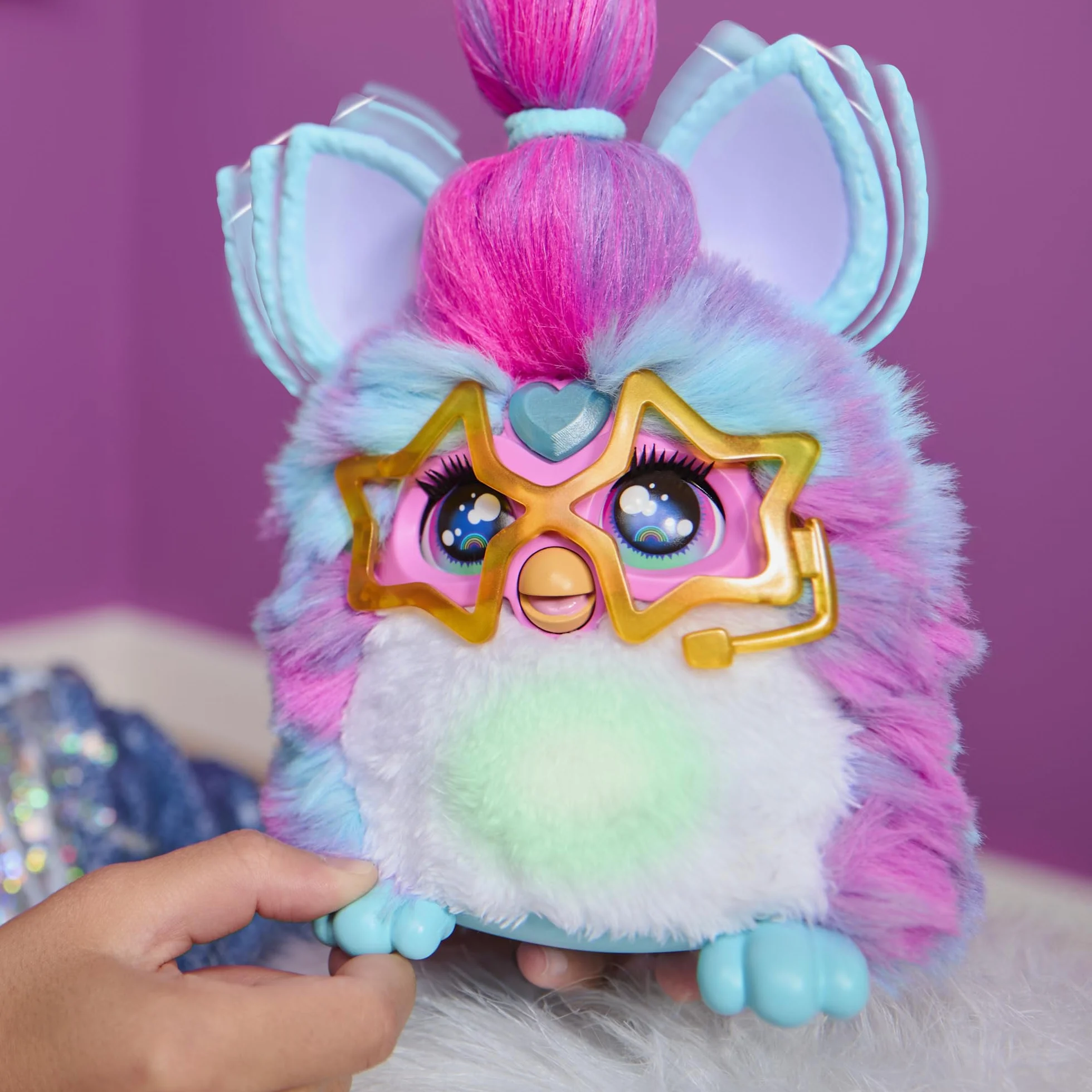 Furby Vibes Blue Razz Peluche Giocattolo Elettronico Interattivo per Bambini 6+
