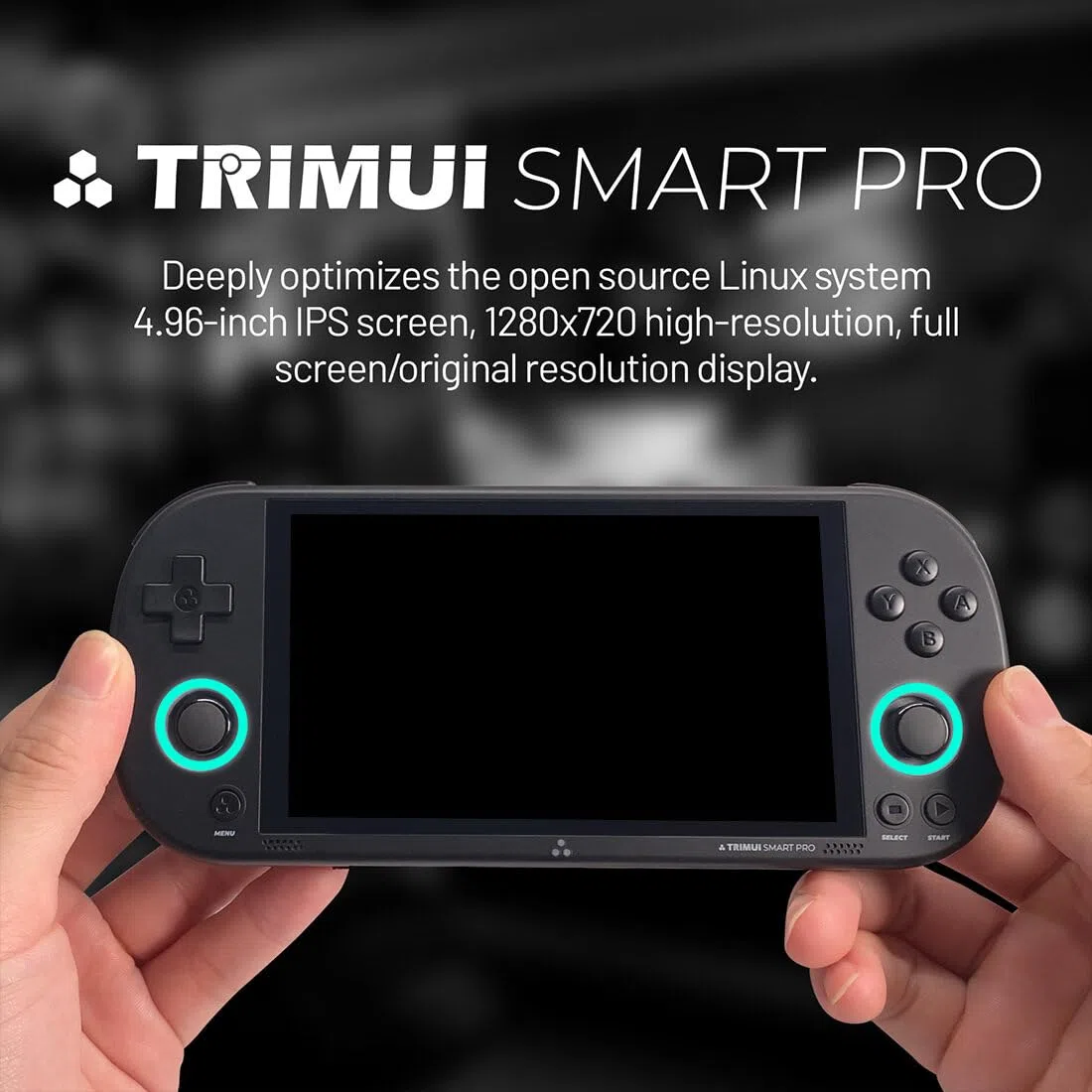 TRIMUI SMART PRO Console di gioco portatile retrò con giochi, schermo IPS da 4,96 pollici 256G, Arcade video portatile per adulti, sistema Linux processore Allwinner A133P, supporto WiFi - Nero