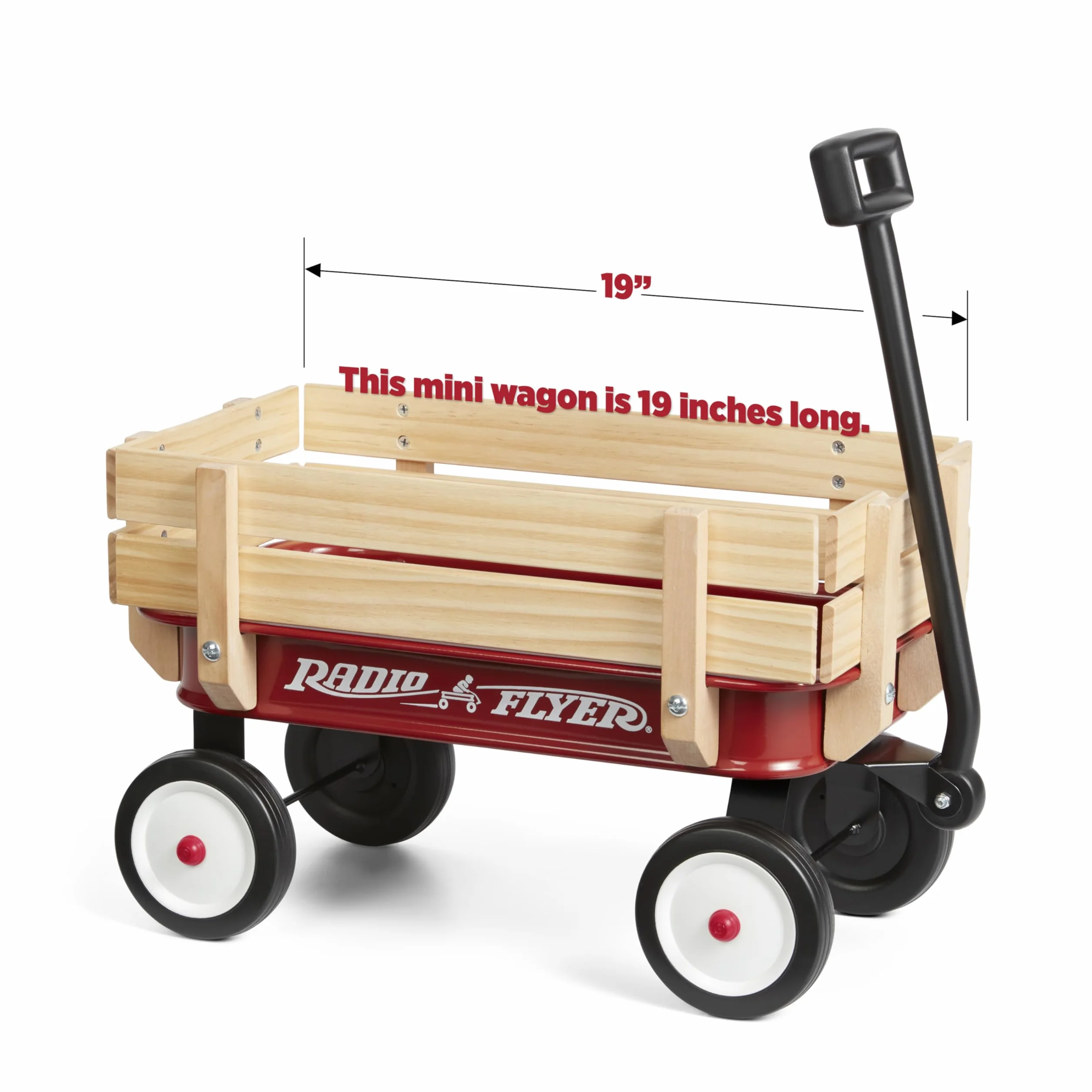Radio Flyer Il mio primo carretto in acciaio e legno, Carretto giocattolo bambini rosso, Per bambini dai 18 mesi