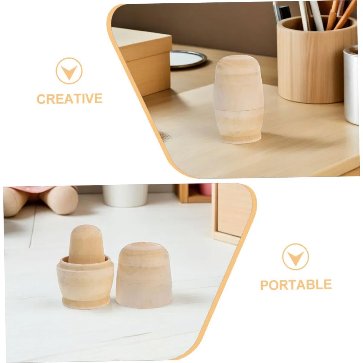 Bambole Russe in Legno Non Verniciate 5 Strati Set per Pittura e Creatività