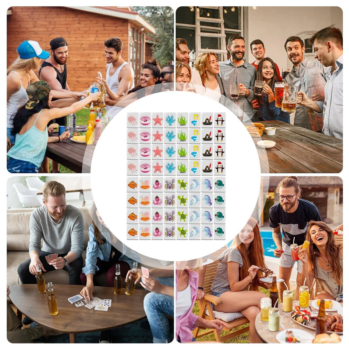 Mahjong Set z Flagą Narodową 65 Gier w Piastrelle
