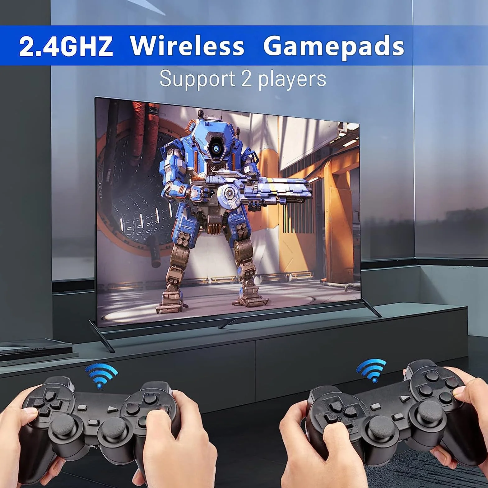 Whatsko Console per Video, 2 Controller Wireless, Plug and Play con Uscita 4K HD per TV, Computer e Proiettore, Regalo per Familiari e Amici