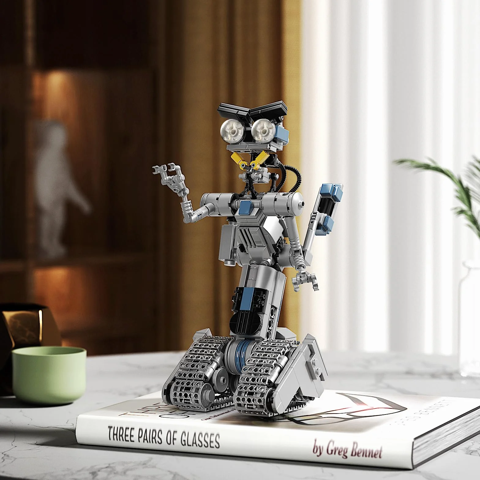 Johnny 5 robot giocattolo da costruzione per ragazzi e ragazze, robot Mecha, compatibile con Lego, Educare STEM dai 6 anni, Halloween (386 pezzi), F-C9225Y01