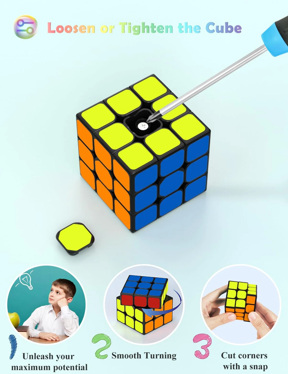 ROXENDA Speed Cube Set, Cubo Magico di 15 Packs 2X2 3X3 2X3 Axis Skewb Ivy Windmill Fisher Dodecahedron Piramide Cube, Rotazione Facile e Gioco Regolare [15 Pack]