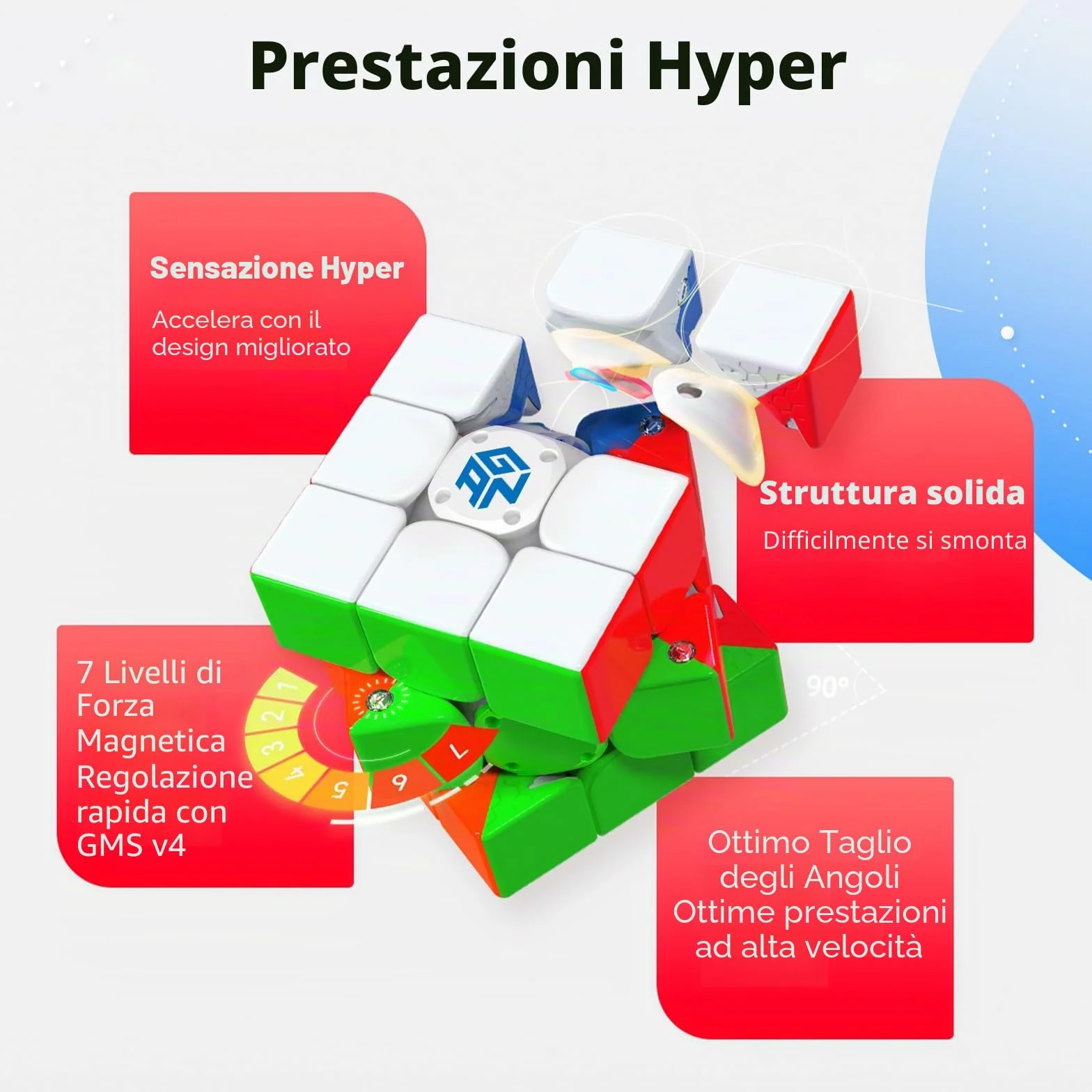 GAN 356 i3 Cubo Magnetico Intelligente Stickerless 3x3 - Smart Cube con Tracciamento e Cronometro App CubeStation - Speedcube Magico