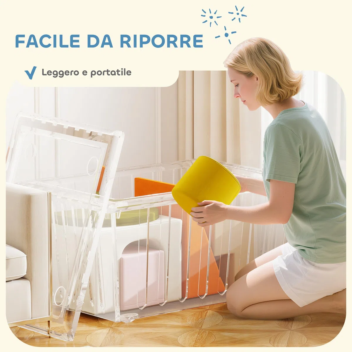 AIYAPLAY Set 8 Costruzioni Morbide per Bambini 0-3 Anni in Velluto e Schiuma PU Arancione