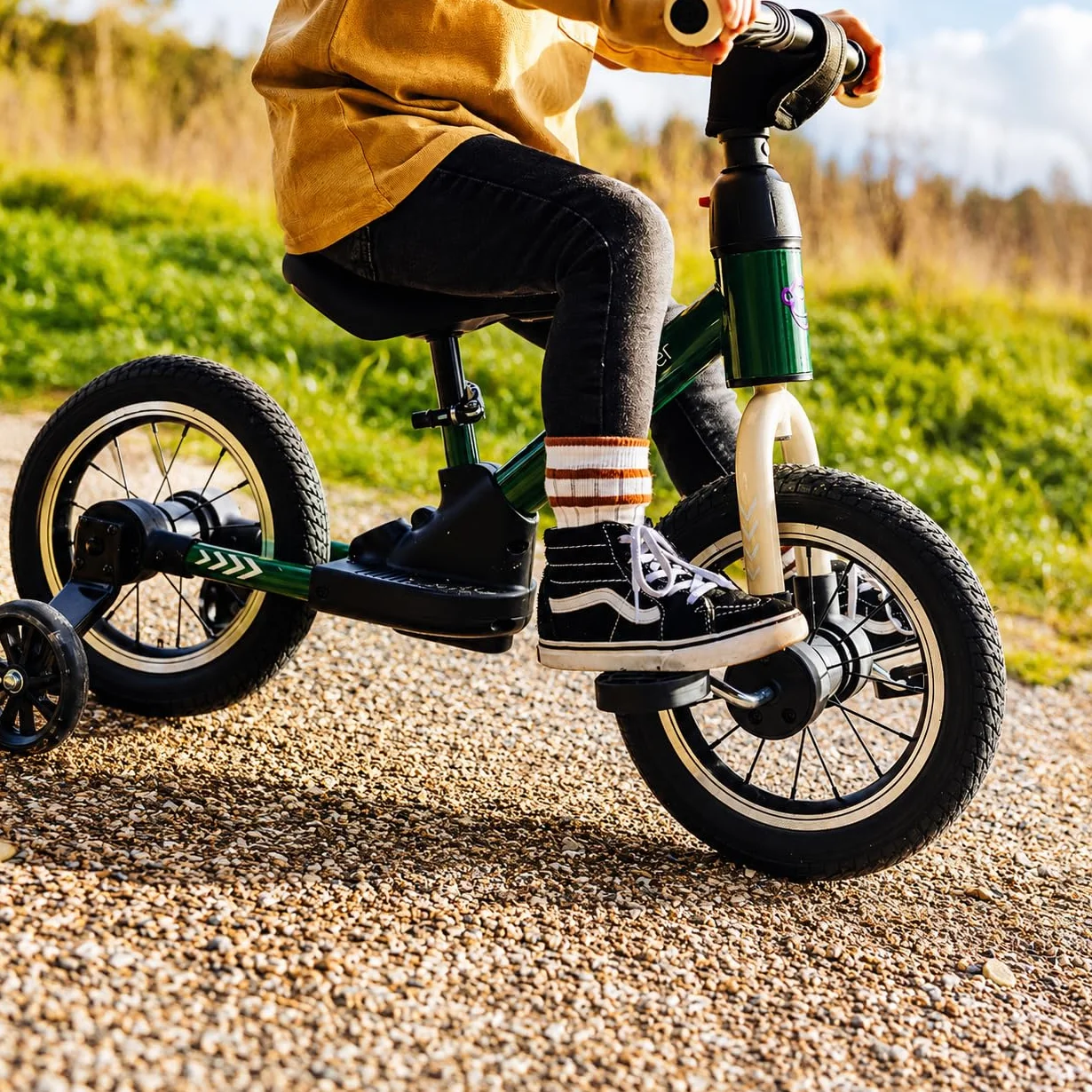 Kidcruiser Pedalplay bicicletta senza pedali 2 anni 3‑in‑1 con rotelle LED e pedali, telaio modulare