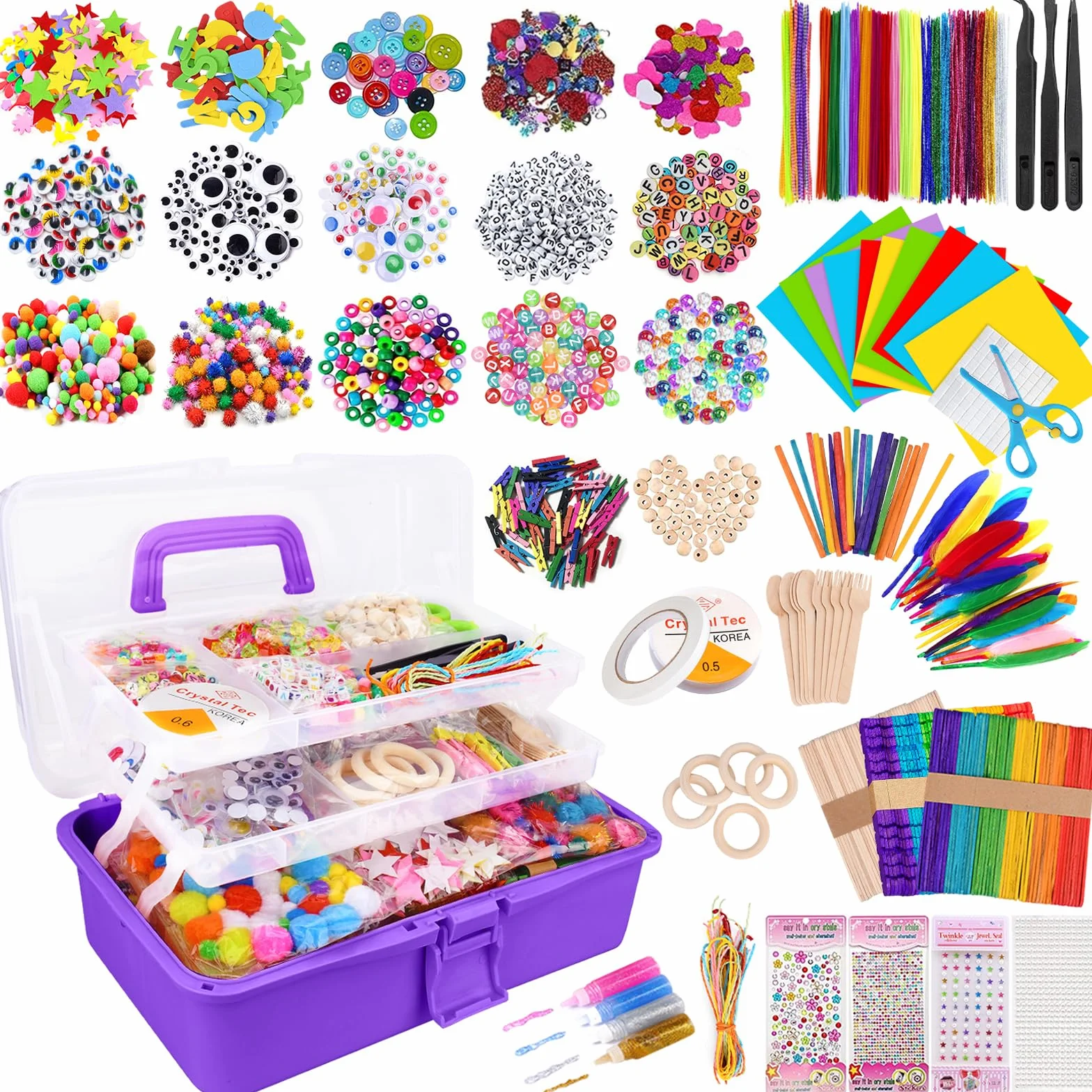 JOTOL Kit Artigianali Fai da Te per Bambini 3100+PCS DIY Art Craft Set