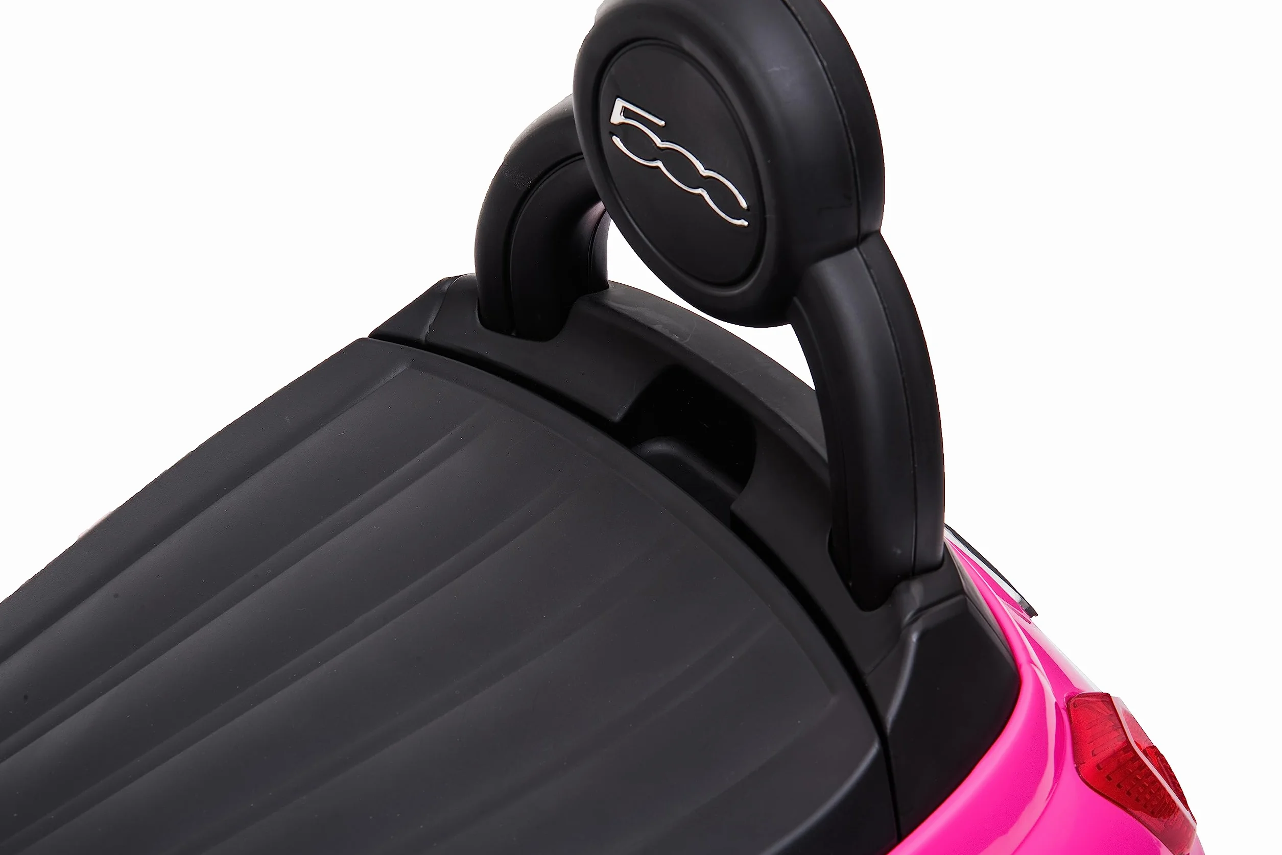Primi Passi Macchinina Cavalcabile Fiat 500 per Bambini da 12 a 36 Mesi con Suoni e Clacson Sistema Antiribaltamento Vano Portaoggetti Schienale Gioco per Imparare a Camminare (Rosa)