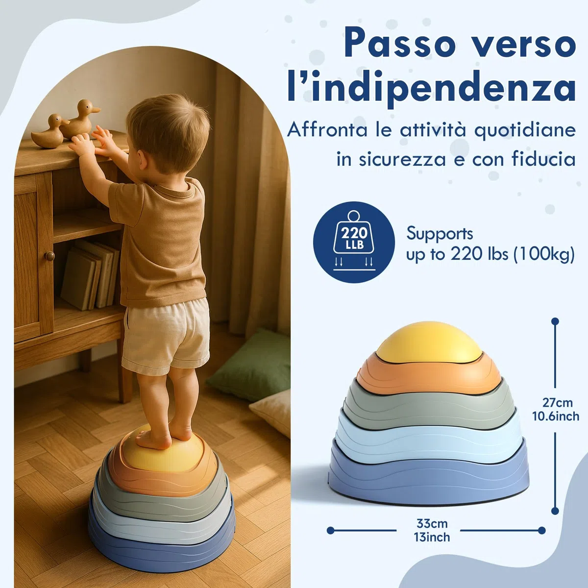 Lehoo Castle Pietre di Bilanciamento, Antiscivolo Stepping Stones per Bambini, Balance Board