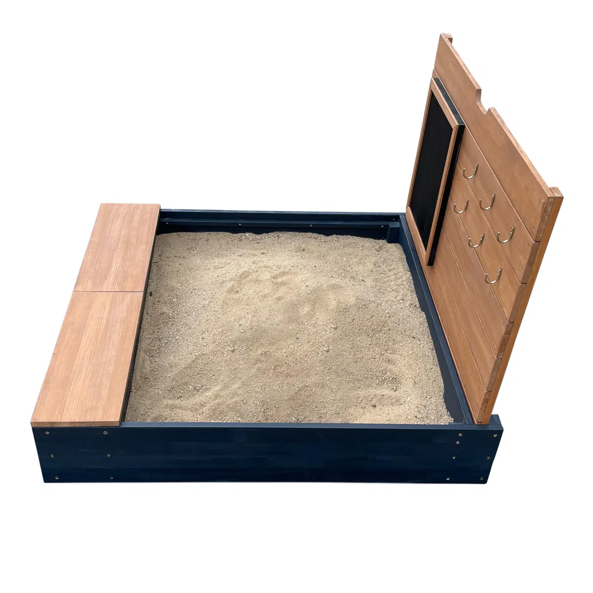 AXI | Mandy - Sabbiera con contenitore e coperchio Grigio, Marrone | Sabbiera in legno, legno di Hemlock | Facile da costruire, conservare | Da 3 anni