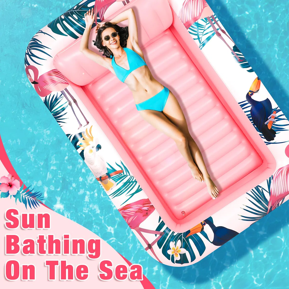 Subtail Materassino Gonfiabile Mare Piscina Stile Tropicale Poltrona Gonfiabile Adulti Bambini