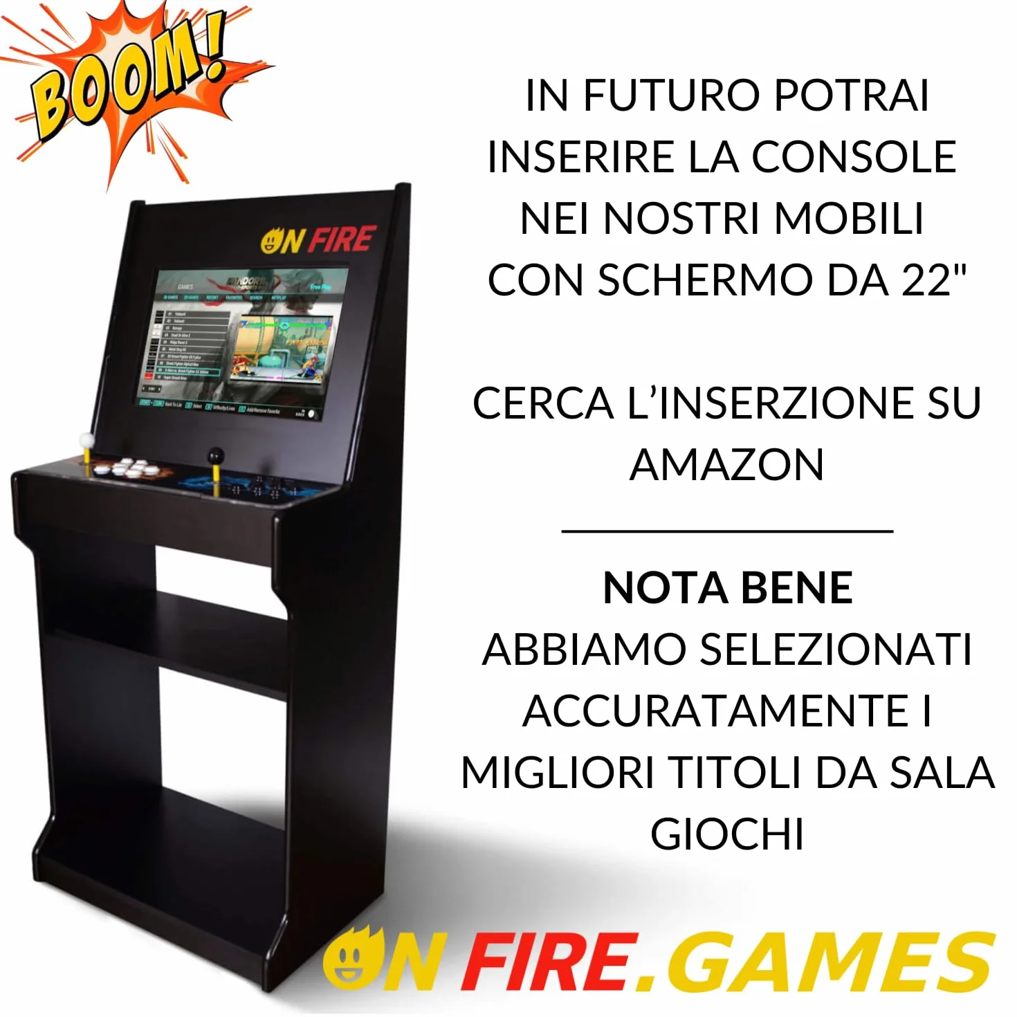 ONFIRE GAMES | PandoraBox E-SPORT | Console Arcade Standalone Con Più di 10000 Titoli Installabili Made in Italy | Tasti Personalizzabili e Controlli Arcade Classici (nero e rosso)