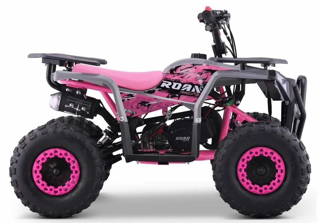 Mini Quad I-Bull Benzina 49cc, Tipo ATV per bambini, Rosa, (Miscela di benzina) bambini dai 4 ai 10 anni