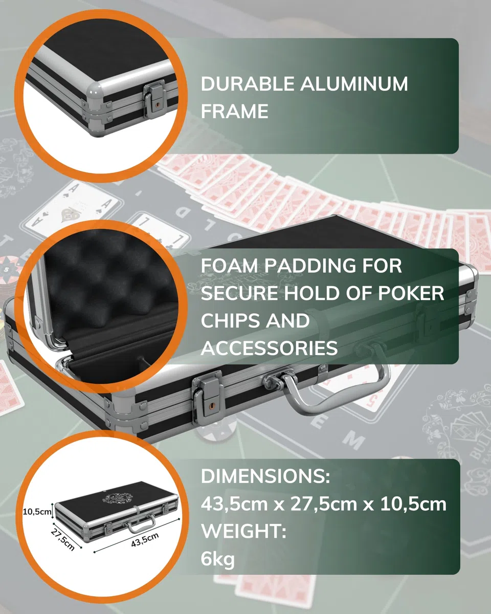 Bullets Playing Cards, Caso Poker con 300 di Clay Poker Chips
