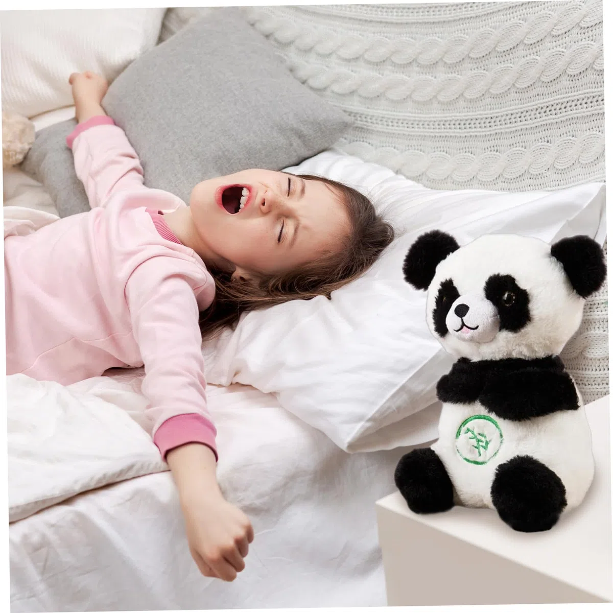 Panda di Peluche che Respira e Si Illumina con Ninna Nanna - Realistico 5,9 x 12,6 Pollici, Sollievo dall'Ansia, Rilassante per Bambini