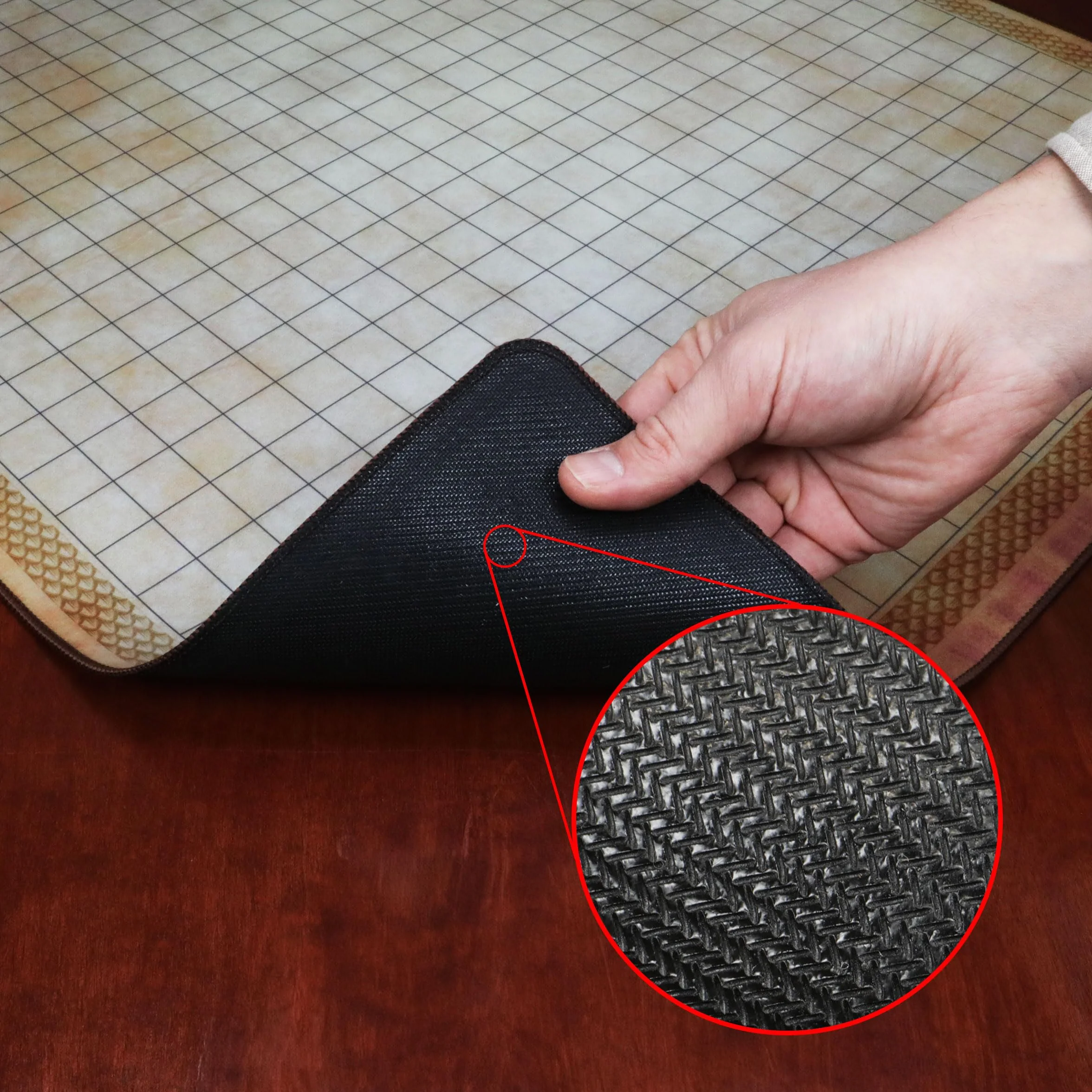 ENHANCE Deluxe Rpg Grid Mat - Mappa DND da Tavolo (60.96 x 91.44 CM) Gioco di Ruolo Dry Erase DND Mat Set Completo per Maestri e Principianti, Tappetino Battle Grid in Pergamena cancellabile