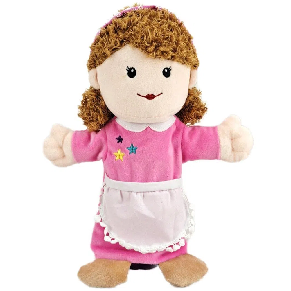 6Pcs Set di Marionette da Mano 11,8 Pollici Morbido Peluche Membri della Famiglia Marionette da Dito Prima Narrazione Educativa per Bambini (Nonno + Nonna + papà + Mamma + Figlio