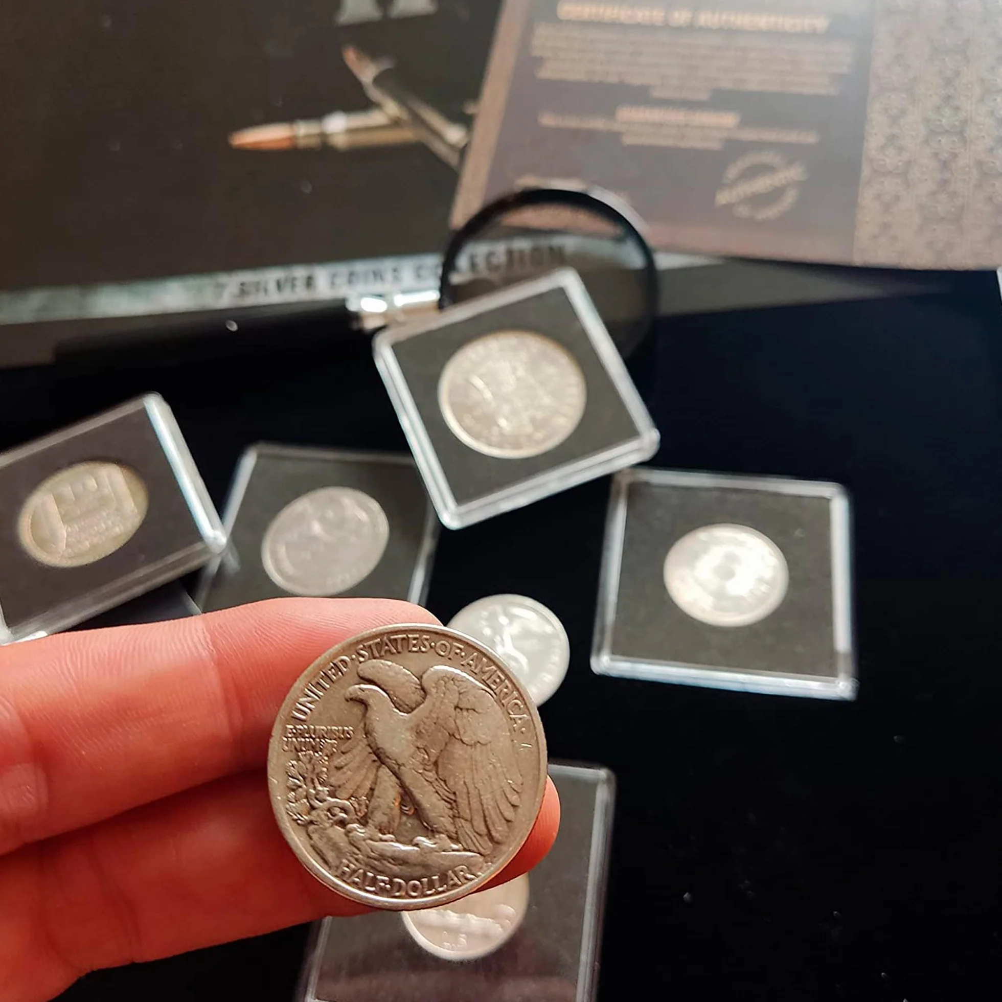 IMPACTO COLECCIONABLES | Collezione Esclusiva di 7 Monete della Seconda Guerra Mondiale (1939–1945) degli Alleati e dell’ASSE – Monete Autentiche e Antiche con Certificato di Autenticità