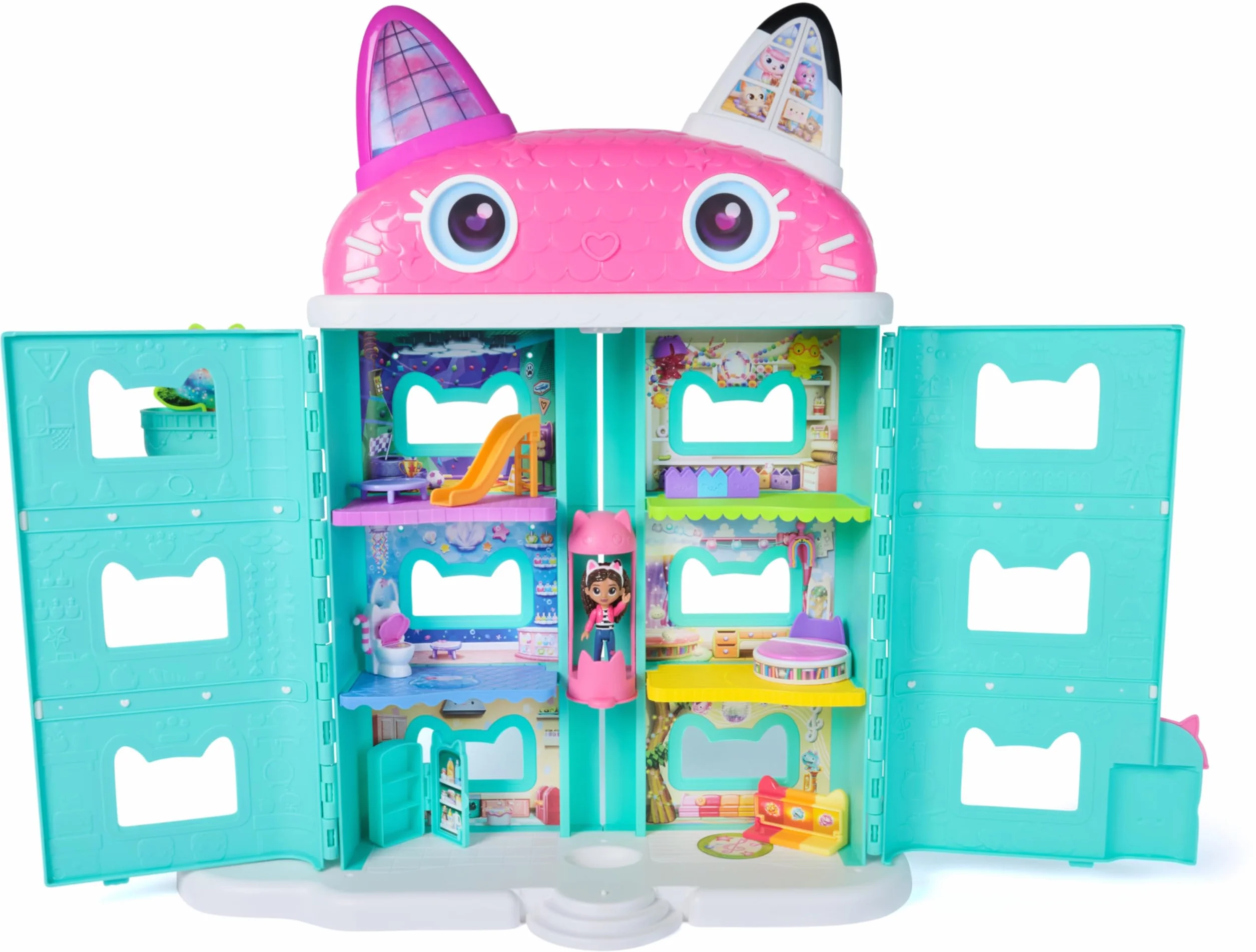 Gabby's Dollhouse The Movie, la Casa delle Bambole di Gabby a Tema Movie, Con Occhi Lenticolari, Personaggi e Mobili per la Casa delle Bambole, Alta 60 cm, 3+ Anni