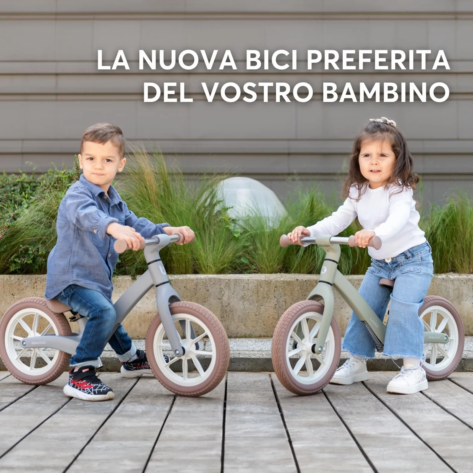 KikkaBoo Bicicletta Senza Pedali 3 Anni LANSER, Bici Senza Pedali 3-6 Anni, Pronta All’uso, Facile da Guidare e Trasportare, Aiuta l’equilibrio, Cresce Con il Bambino, Verde militare