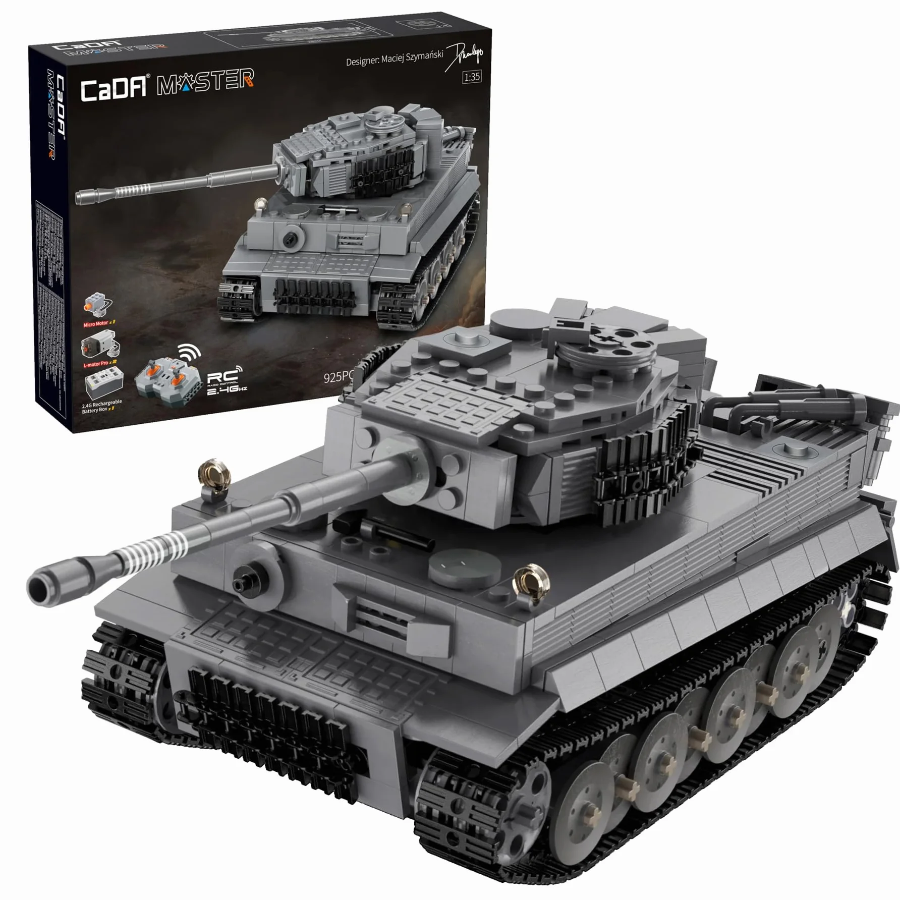 CaDA Carro armato tedesco della Tigre della Seconda Guerra Mondiale - 925 Pezzi - Blocco da costruzione in mattoni modello C61071W
