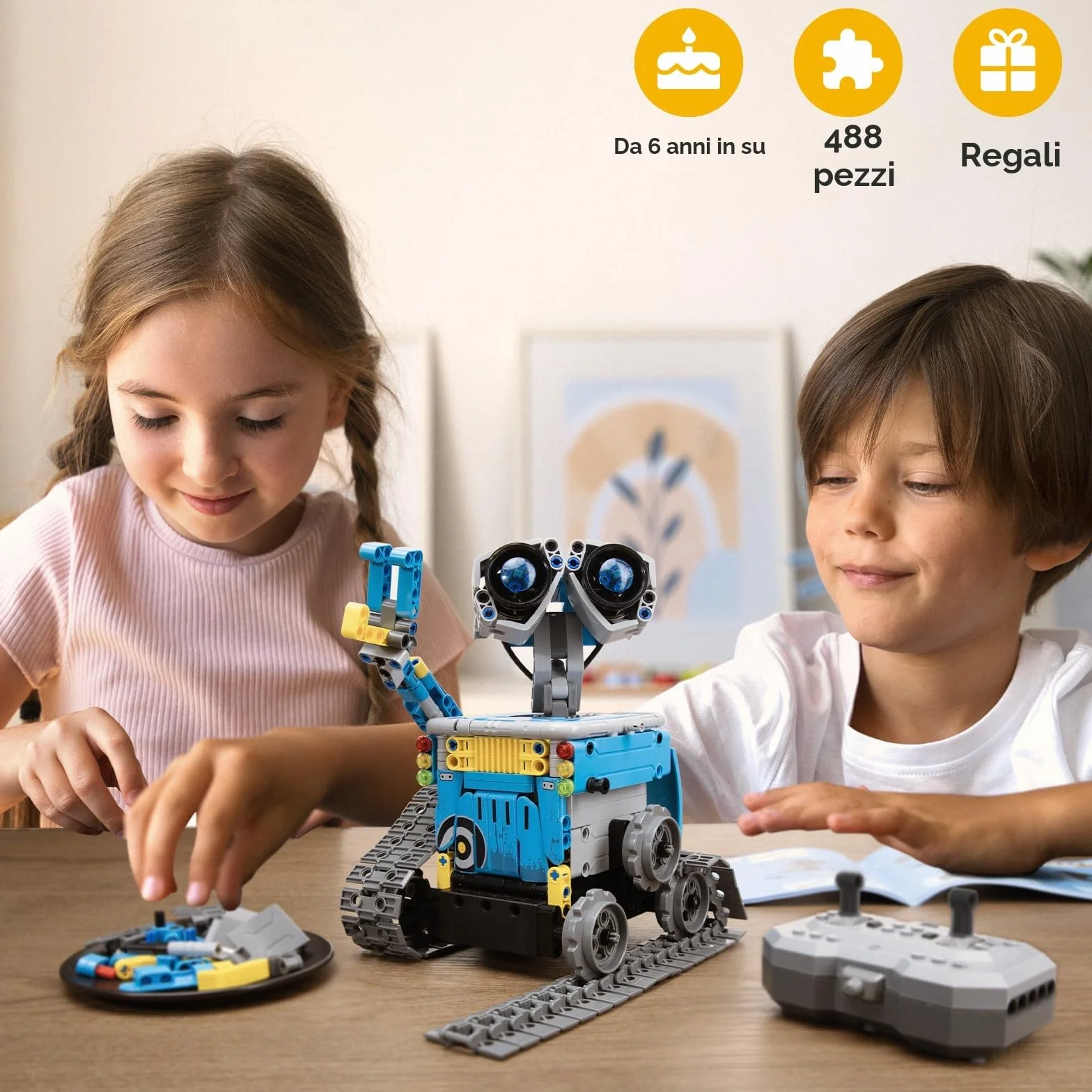 VEPOWER Technic Robot Telecomandati per Bambini,5 in 1 STEM RC Giocattoli da Costruzione con app programmabile, Regalo Educativo per Ragazzi e Ragazze Dagli 6 ai 12 anni (488 pezzi)