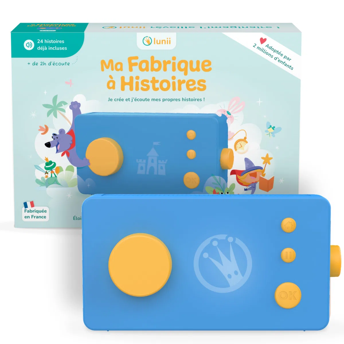 Lunii-Ma Fabrique à Histoires Bleue Bambini Scatola per storie per 3 – 8 Anni – Made in France, Colore Blu, 90 x 173 x 47mm