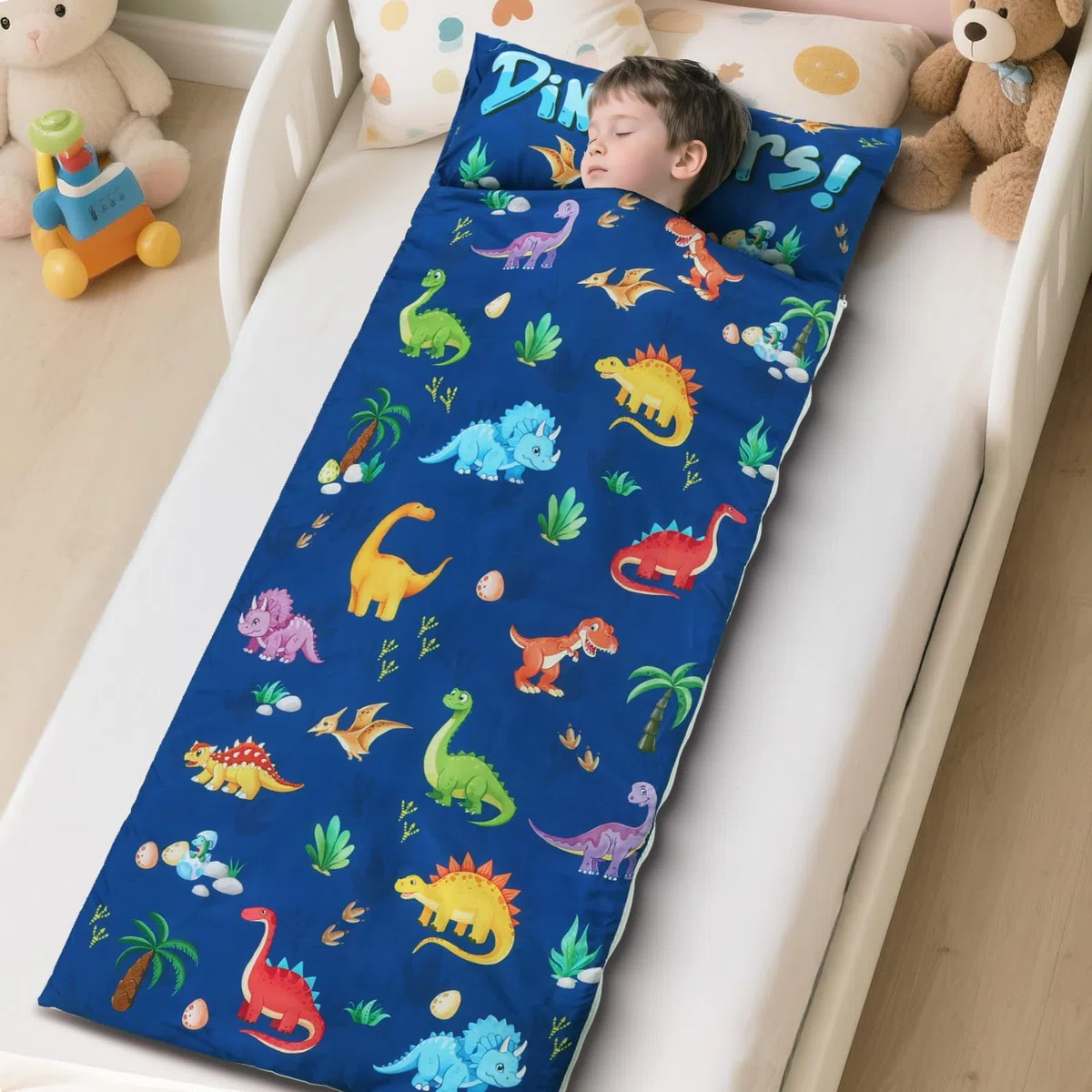 decalsweet Sacco a Pelo Bambino con Rimovibile Cuscino, Nap Mat per Bambini Pieghevole per Ragazze Ragazzi, Nap Mats con Doppia Cerniera per Campeggio, Scuola Materna e Asilo, 150×60cm