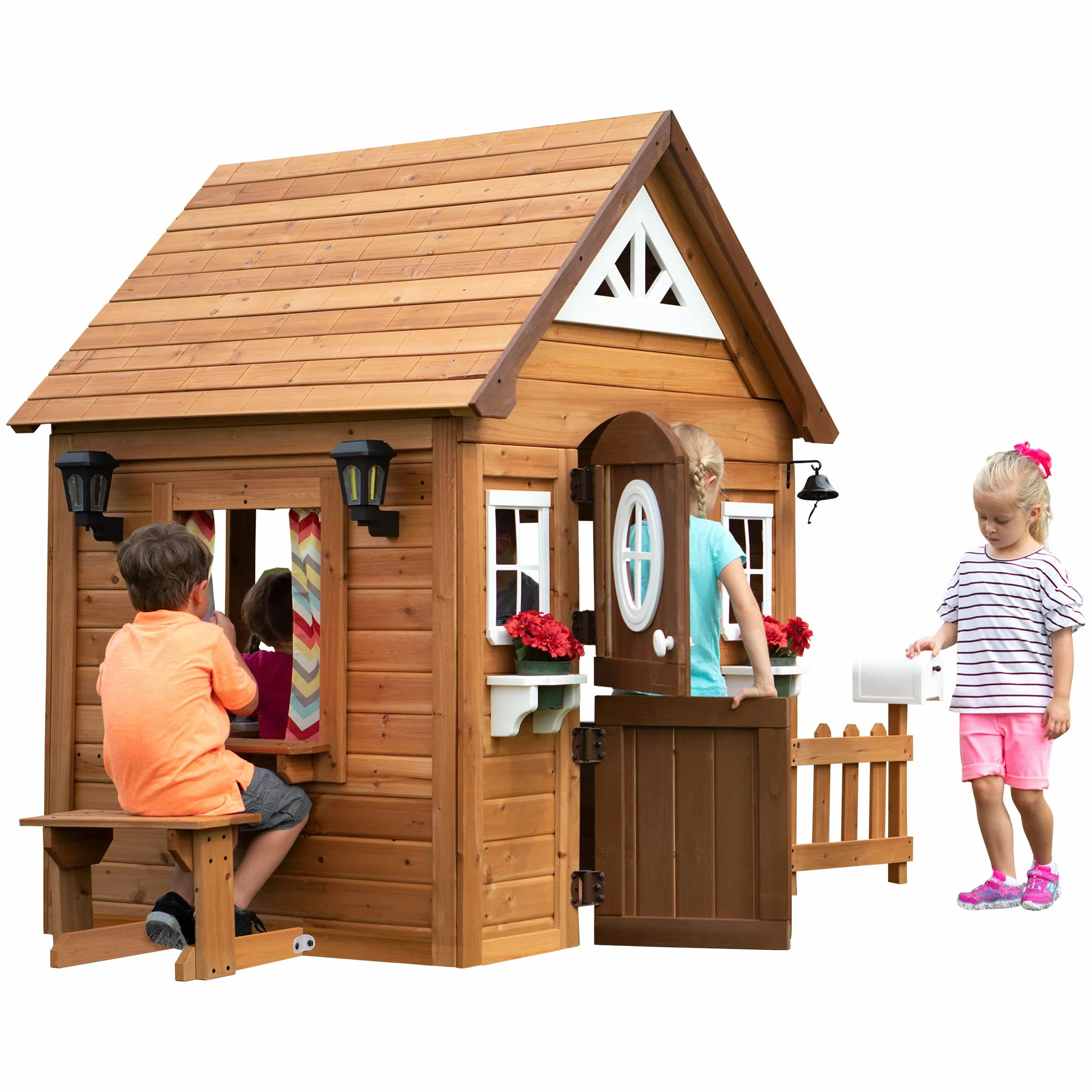 Backyard Discovery Aspen Casetta per Bambini in Legno con Cucina e Accessori 130x200x170 cm 2-10 Anni
