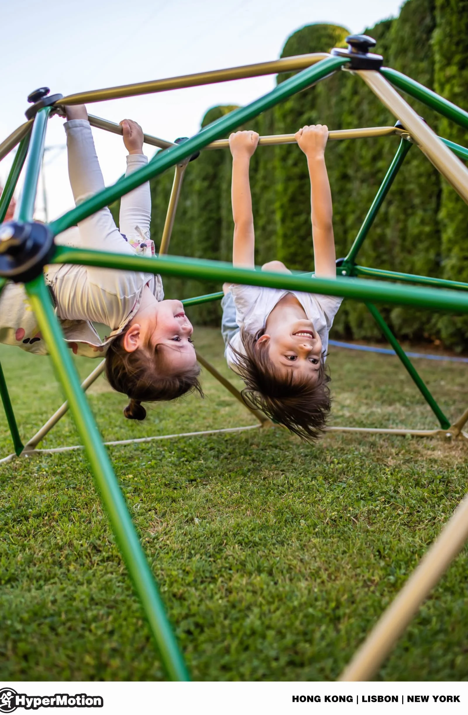 HyperMotion Cupola da Arrampicata per Bambini - Altalena da Giardino e Scivolo per Esterno con Struttura in Metallo Zincato, Portata 350 kg, Giochi per Sviluppo Motorio dai 3 Anni - 6 Ft