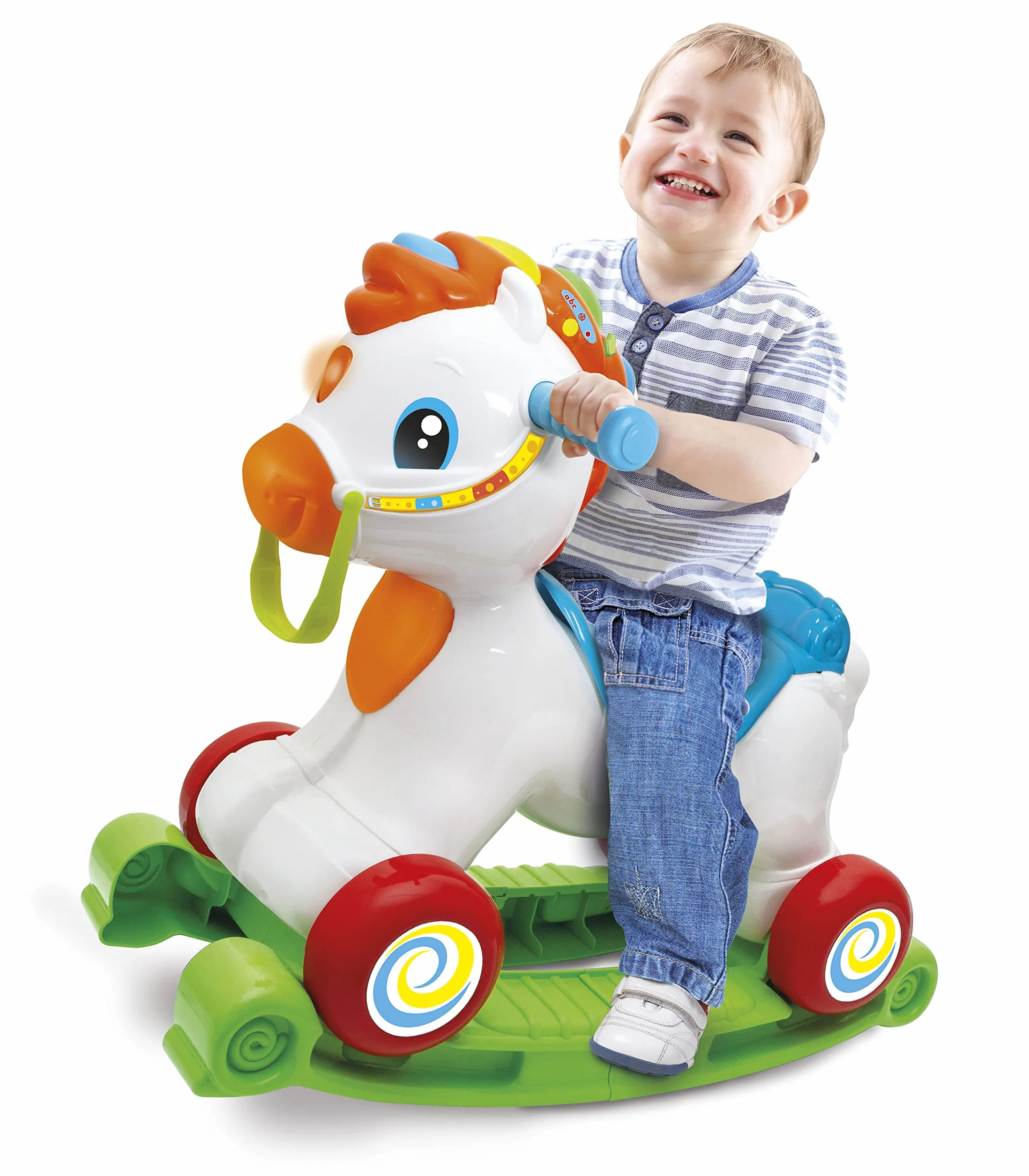 Clementoni - 17752 - Martino Il Cavallino - Ride On Educativo, Parlante In Italiano E Inglese, 3 In 1 (Cavalcabile, Centro Attività, Dondolo), Primi Passi, Gioco Bimbo 1 Anno - Made In Italy