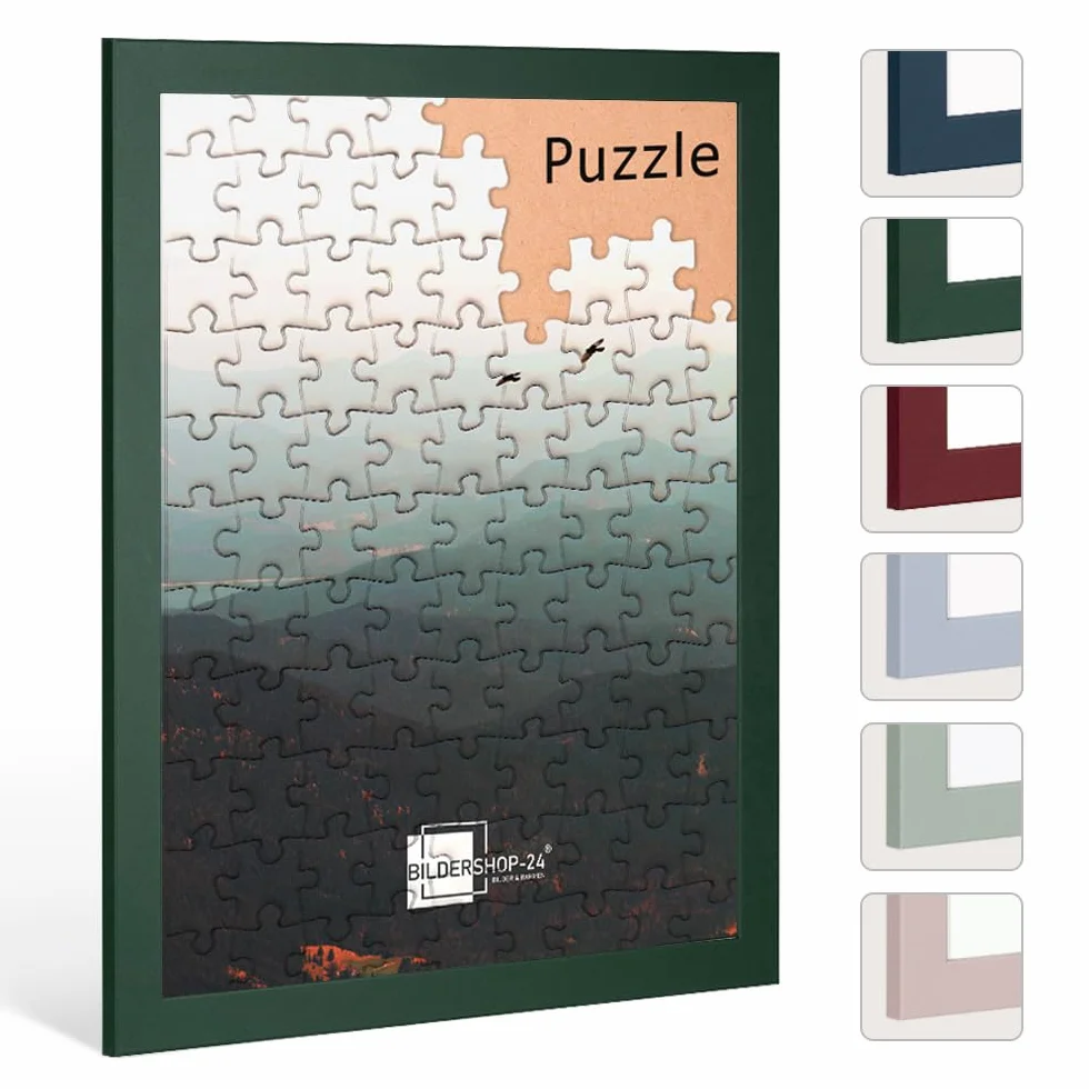 Bildershop-24 Cornice puzzle Paris verde abete 59,2 x 84,3 cm (circa 1500 pezzi)