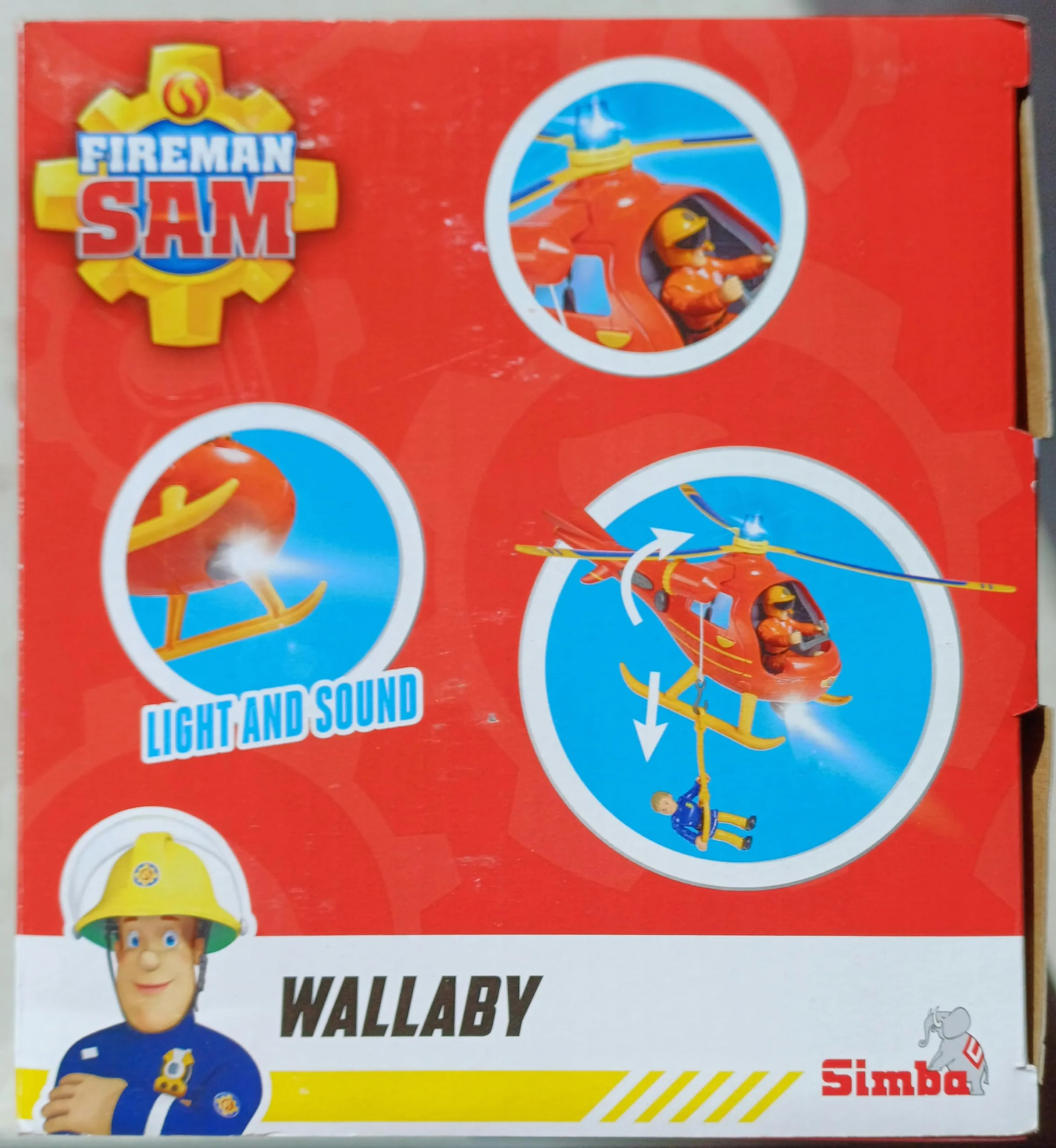 Sam il Pompiere Elicottero Wallaby 15 cm z światłem i dźwiękiem dla dzieci 3+
