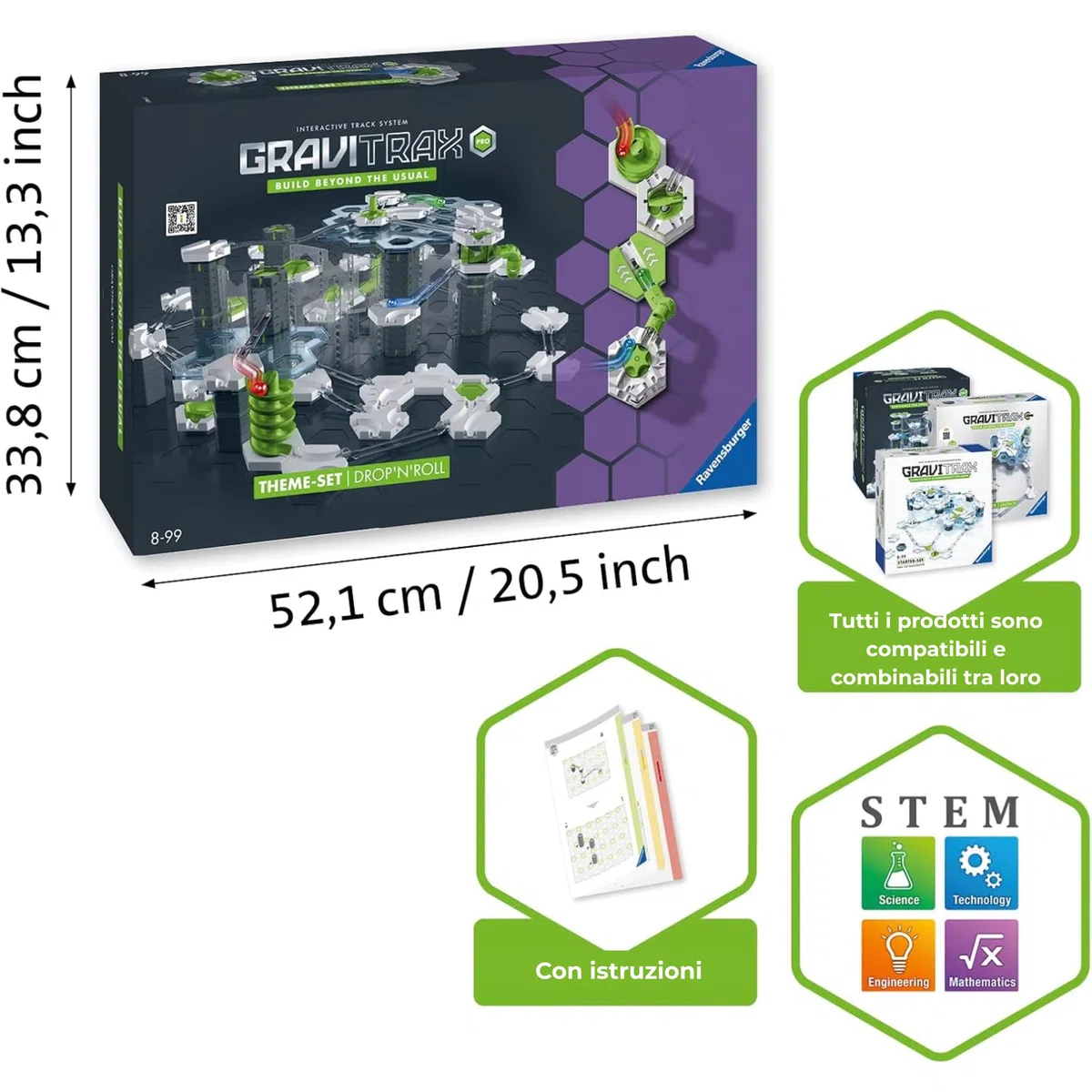 Ravensburger - Gravitrax PRO ThemeSet | Pista Biglie con 190 Pezzi | Rompicapo Bambini con Le Biglie | Giochi Bambino 8 Anni Maschio | Giochi per Bambini Compatibili con Tutti I Gravitrax