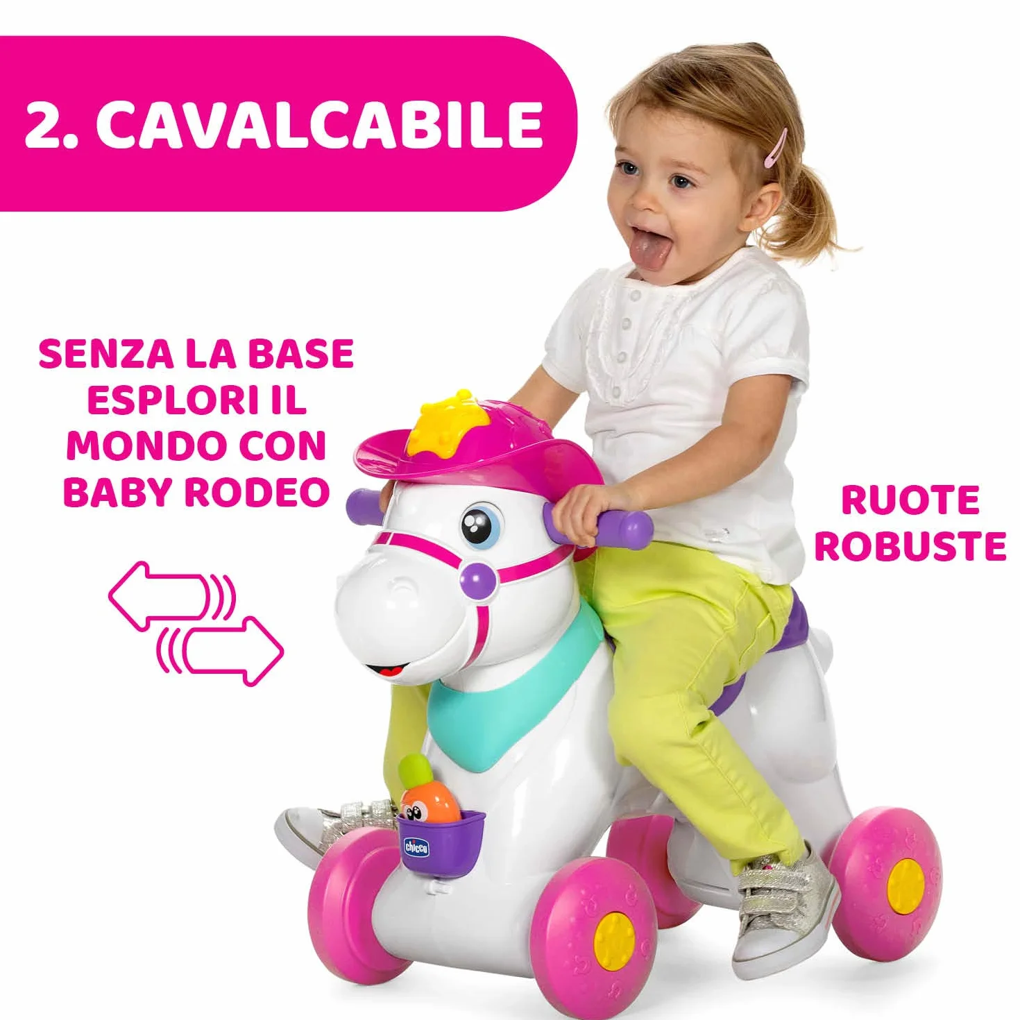 Chicco Miss Rodeo Cavallo a Dondolo, Gioco Interattivo Cavalcabile, Adatto da 1 Anno