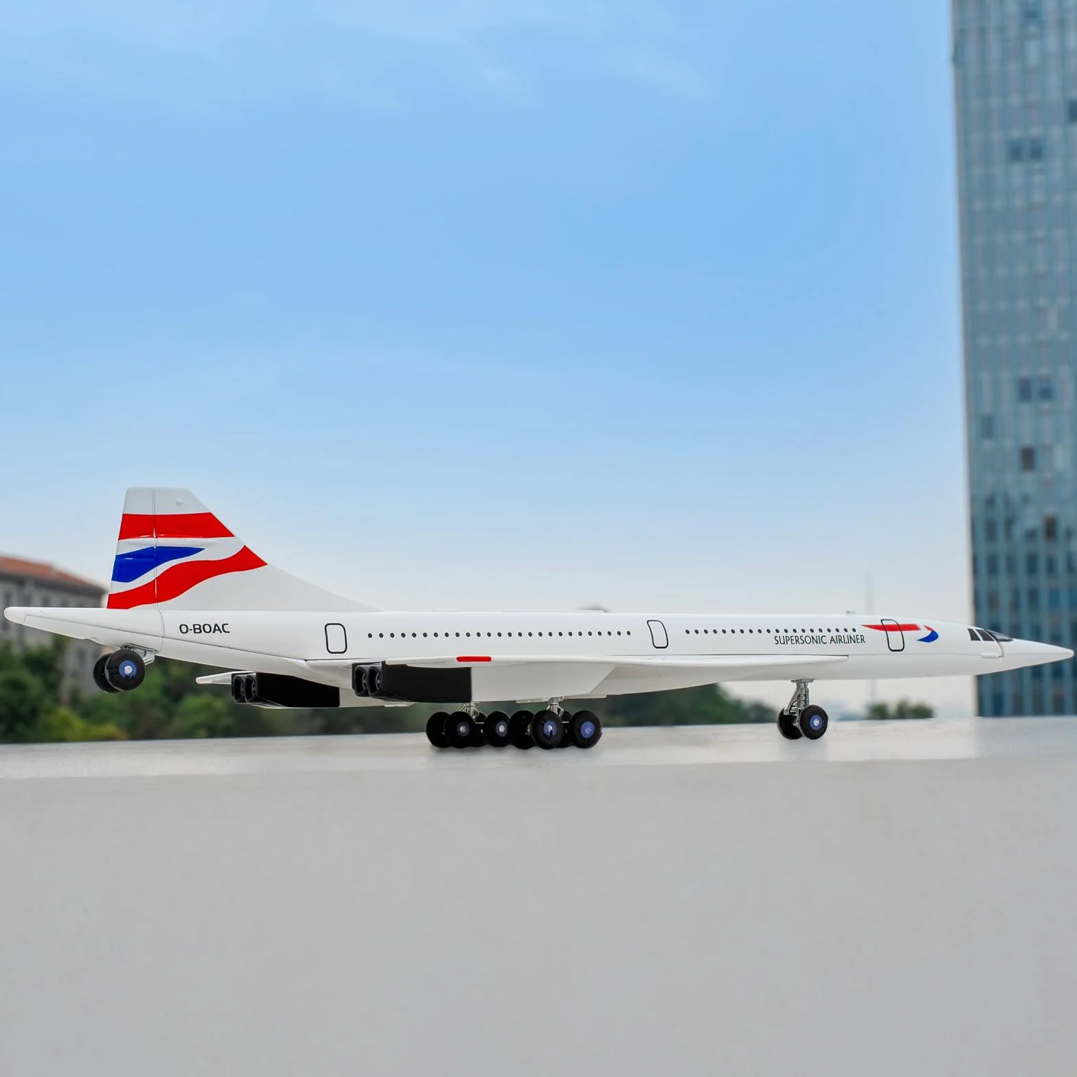TGRCM-CZ 1/168 Concorde Supersonic Airliner Modello Aereo, Giocattoli in lega di zinco Diecast Auto con suoni e luci per collezionisti e bambini 3 anni di compleanno
