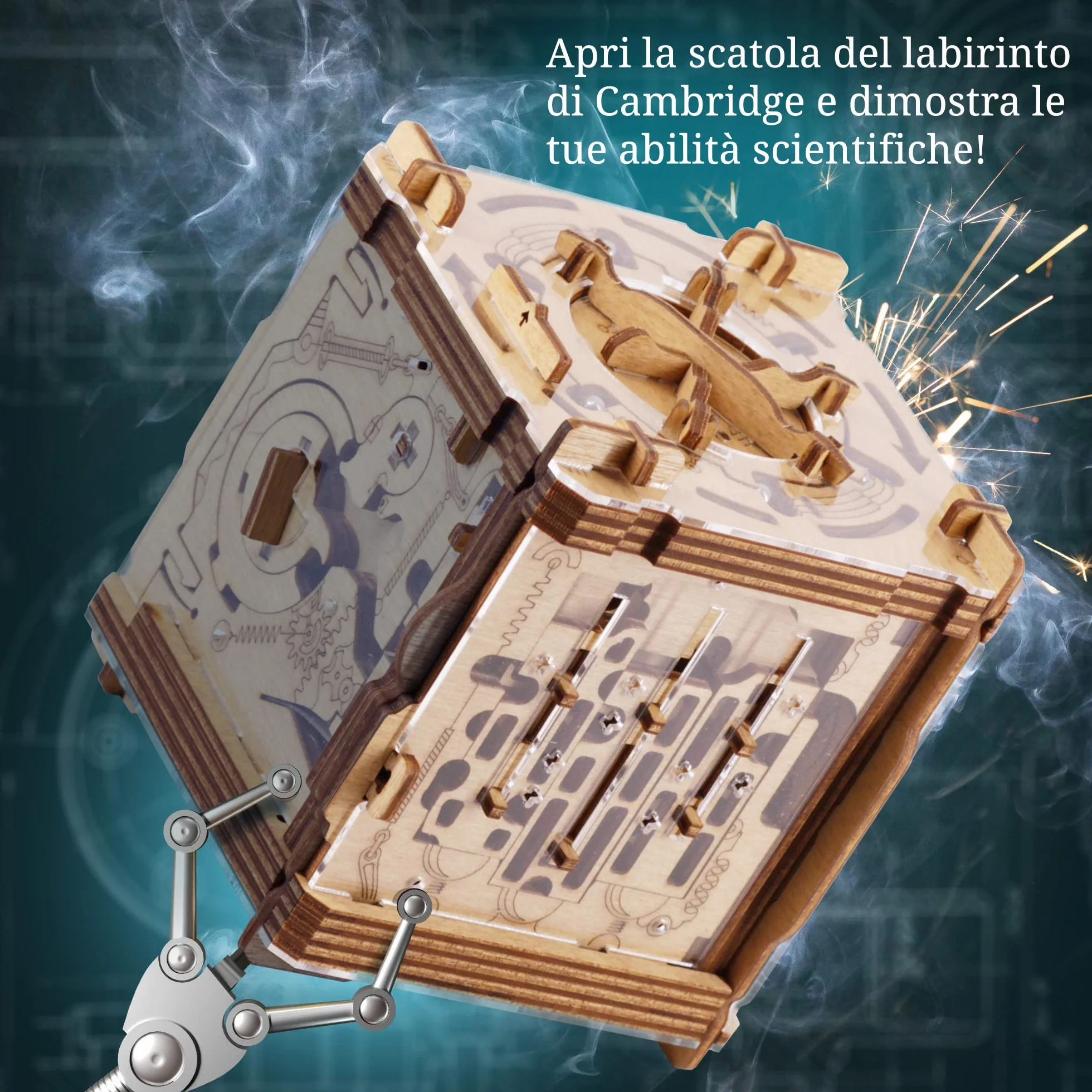 iDventure Cluebox - Labirinto di Cambridge - Scatola rompicapo a Labirinto - Escape Room gioco in legno - Scatola regalo - regalo fidanzato - puzzle 3D - iq puzzle rompicapo - regalo per lui