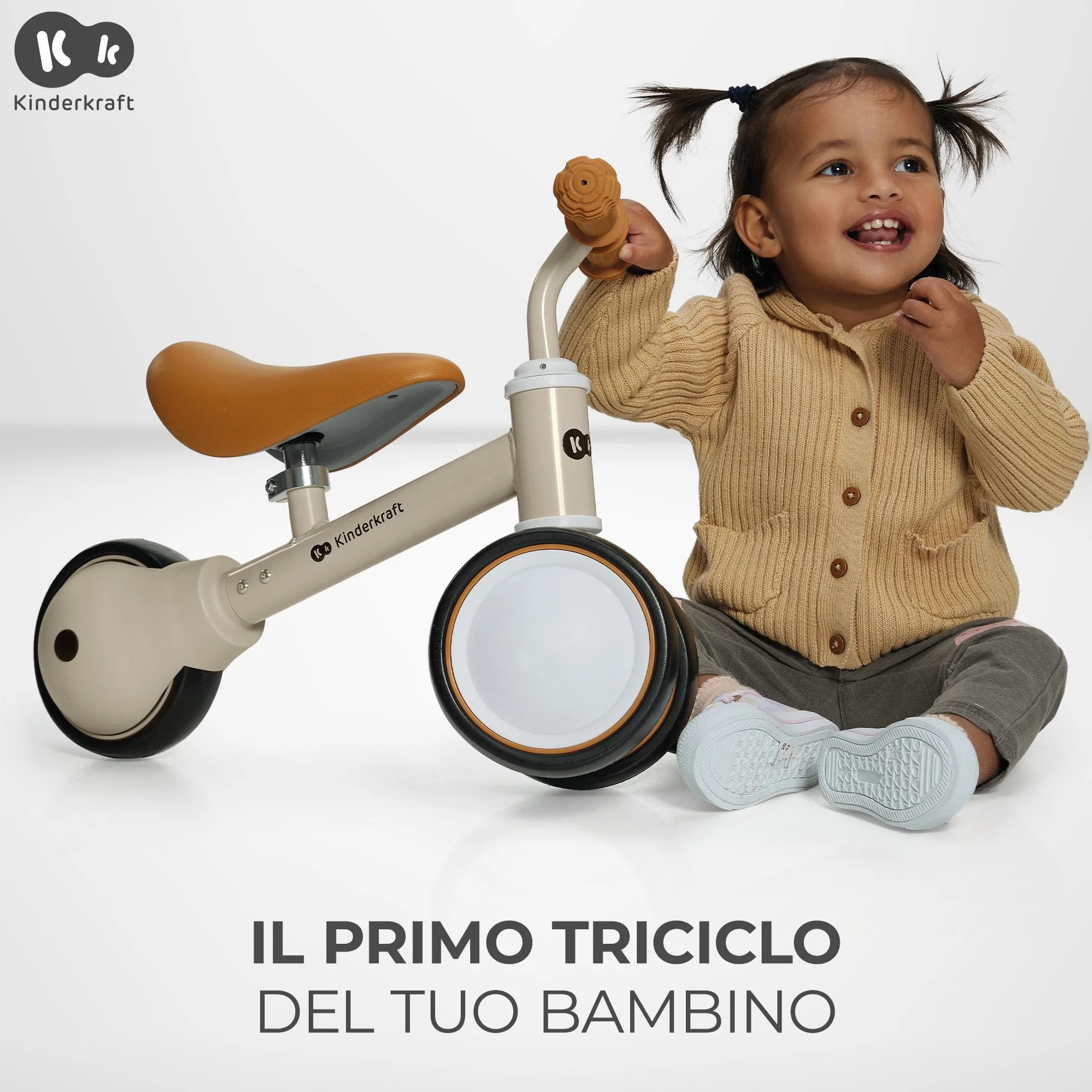 Kinderkraft CUTIE Bici senza Pedali, Bicicletta in Metallo, Sella Regolabile, Leggero Triciclo, da 1 Anno, Blu