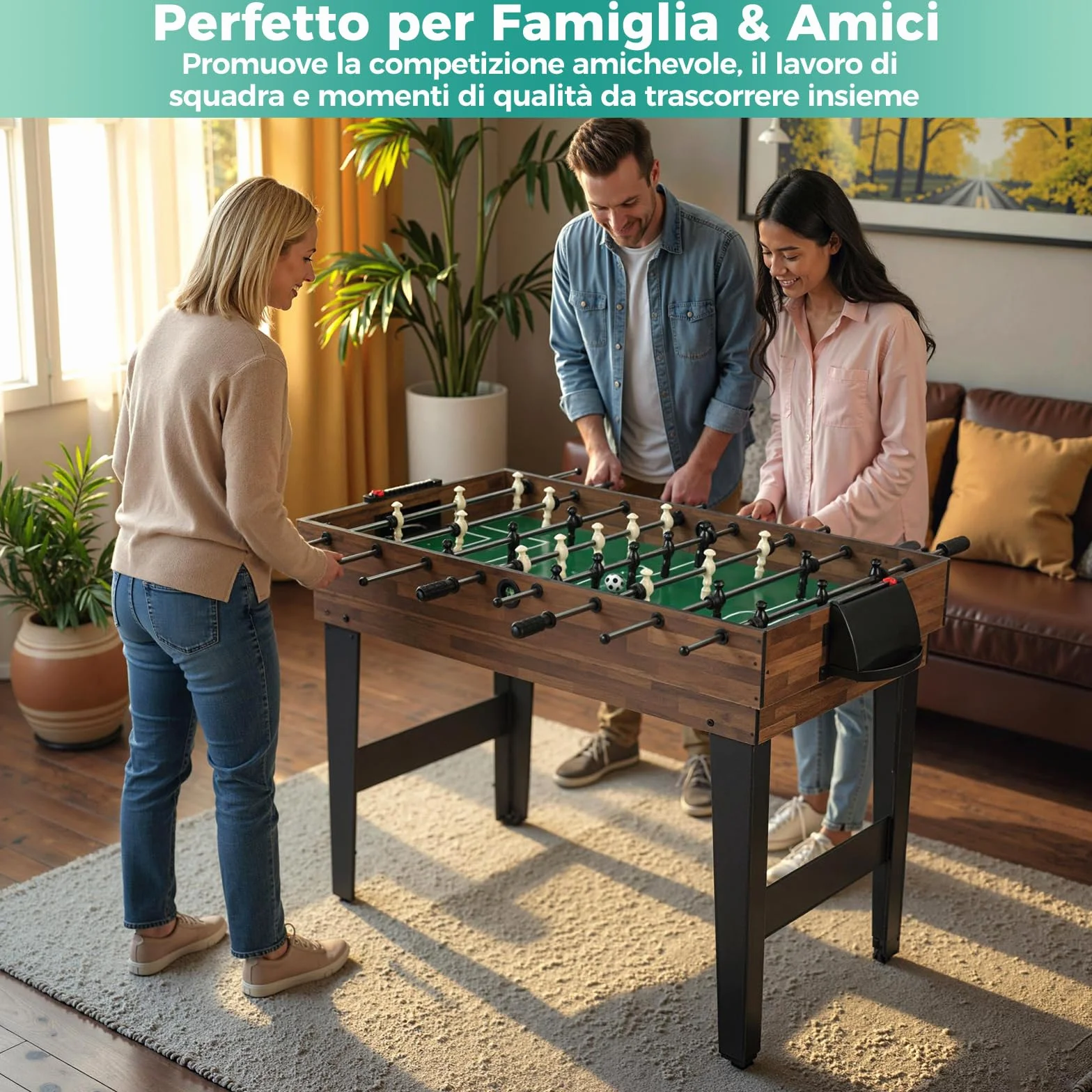 COSTWAY 12 in 1 Set da Tavolo per Giochi Combo, Tavolo Multiuso con Calcio Balilla Air Hockey Biliardo Ping Pong Scacchi Bowling, Set Combinato per Giochi Multipli