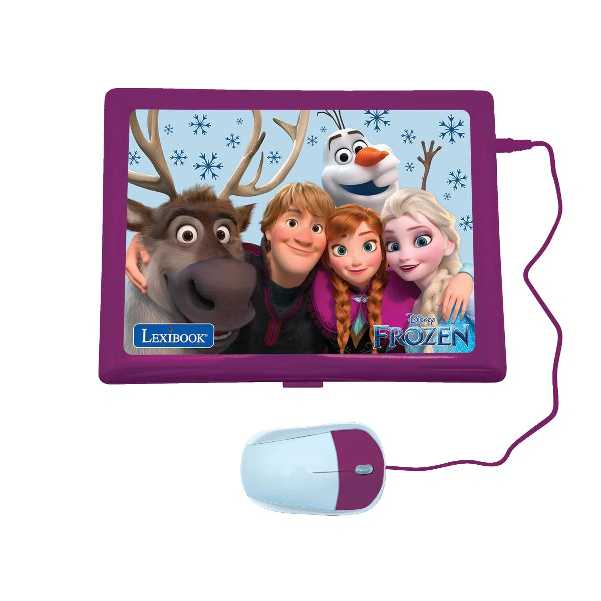 Lexibook, Frozen, Bilingue ed Educativo Laptop Tedesco/Inglese, Giocattolo per Bambini, 170 attività per Imparare, Giocare e Musica, Schermo Grande, Viola/Blu, JC599FZi3