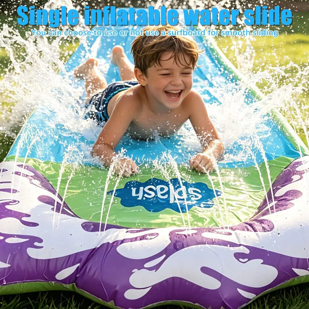 Tappeto Scivolo Acqua Piscina 480x70cm per Prato con Bodyboard, Irrigazione per Feste Estive