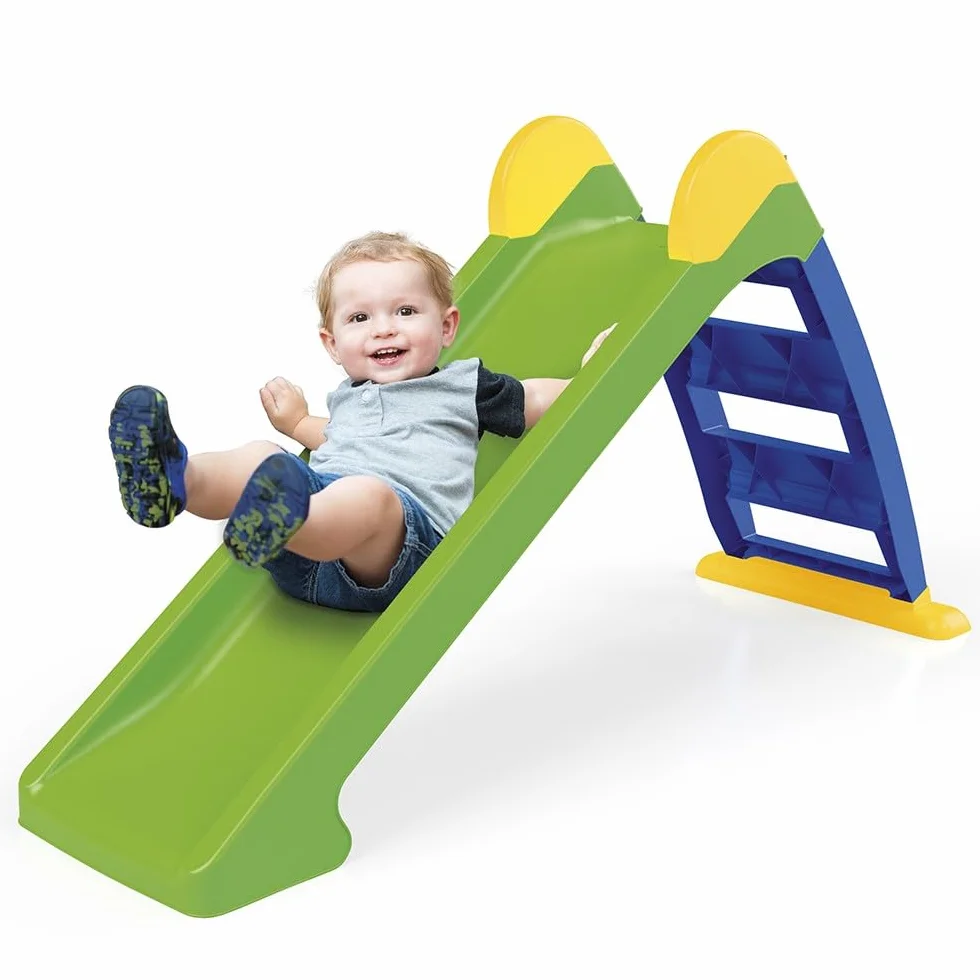 Dolu Scivolo per Bambini dai 2 Anni, Scala Blu e Verde, Pieghevole per Uso Interno ed Esterno