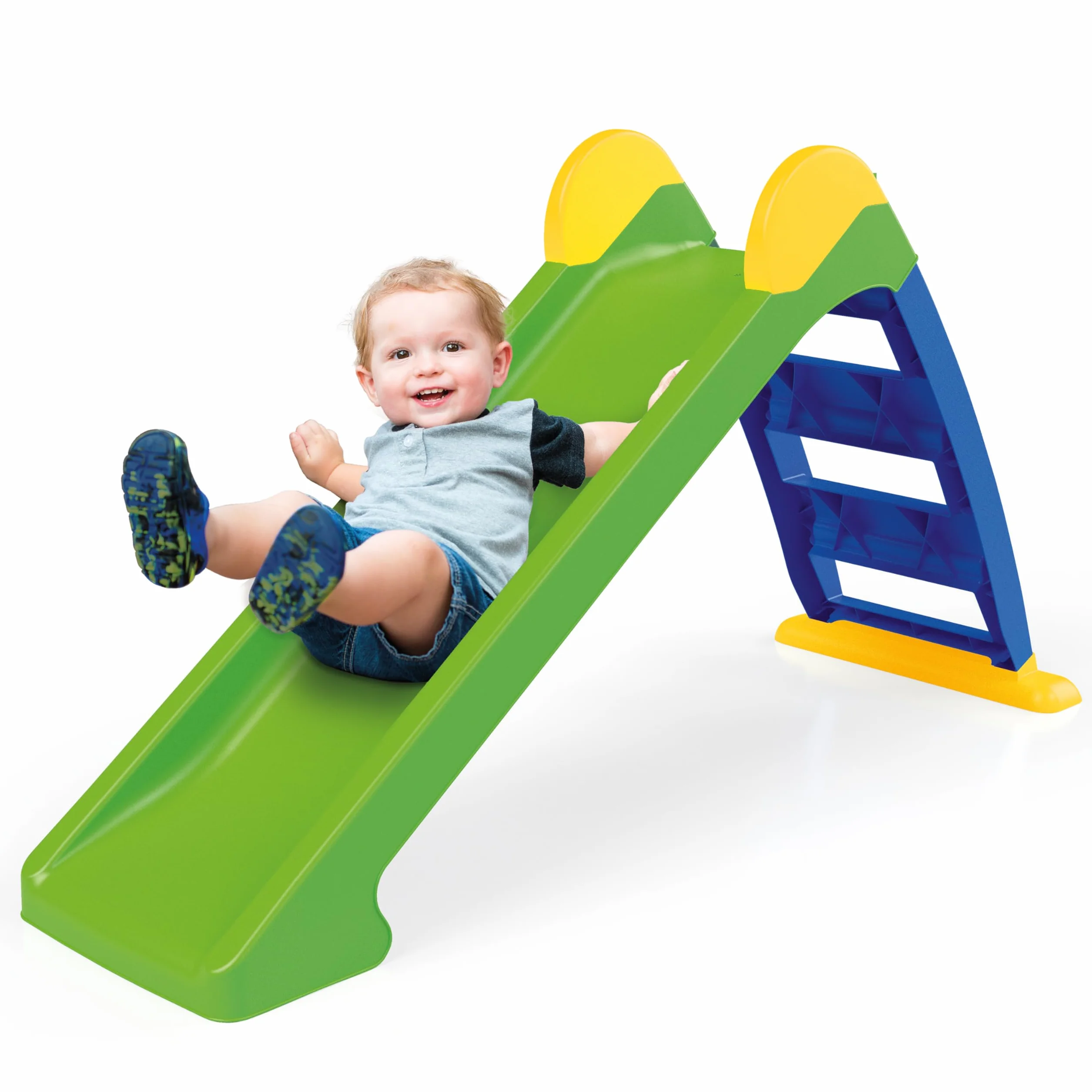 Dolu Scivolo per Bambini dai 2 Anni, Scala Blu e Verde, Pieghevole per Uso Interno ed Esterno