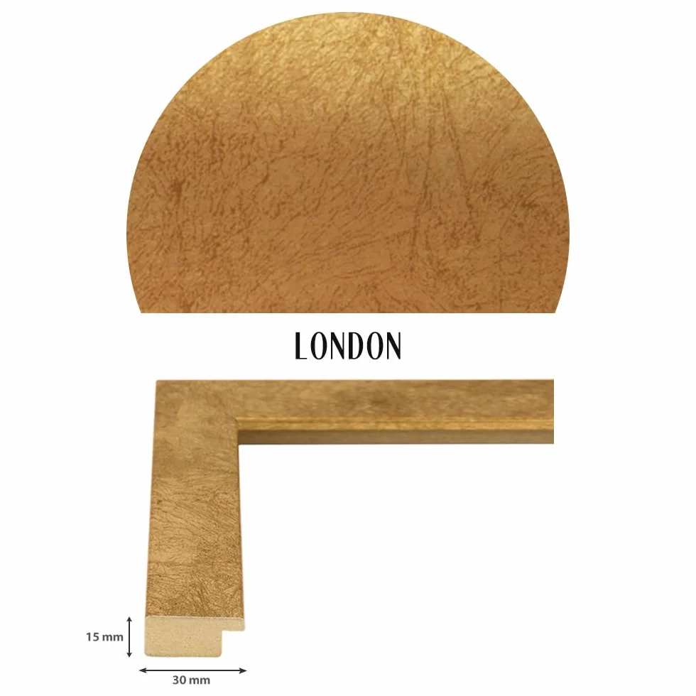 Bildershop-24 cornici puzzle London per puzzle 1500 pezzi, 59,2 x 84,3 cm, 84,3 x 59,2 cm, foglia d'oro con vetro acrilico